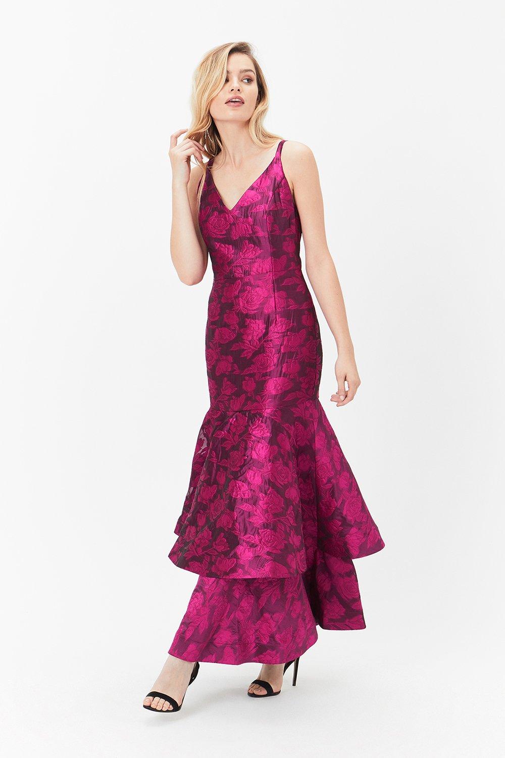 coast pink jacquard dress