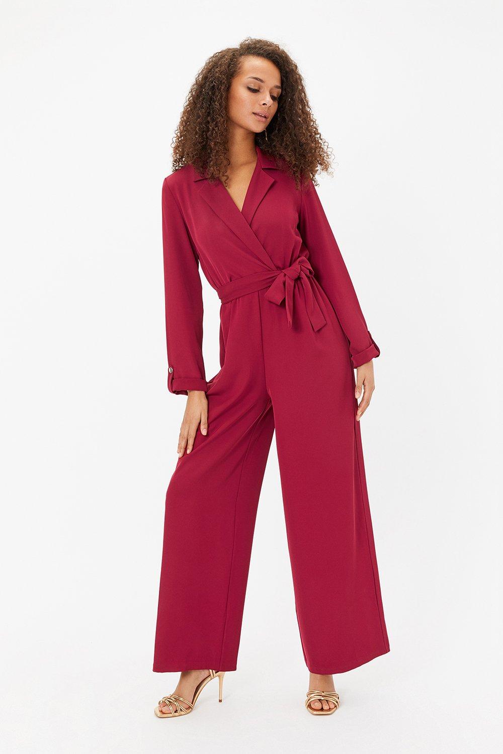 burgundy jumpsuit uk