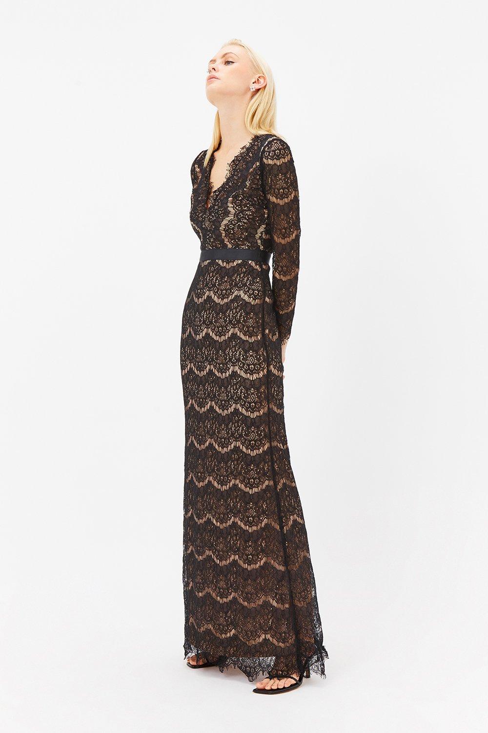 eyelash lace maxi dress