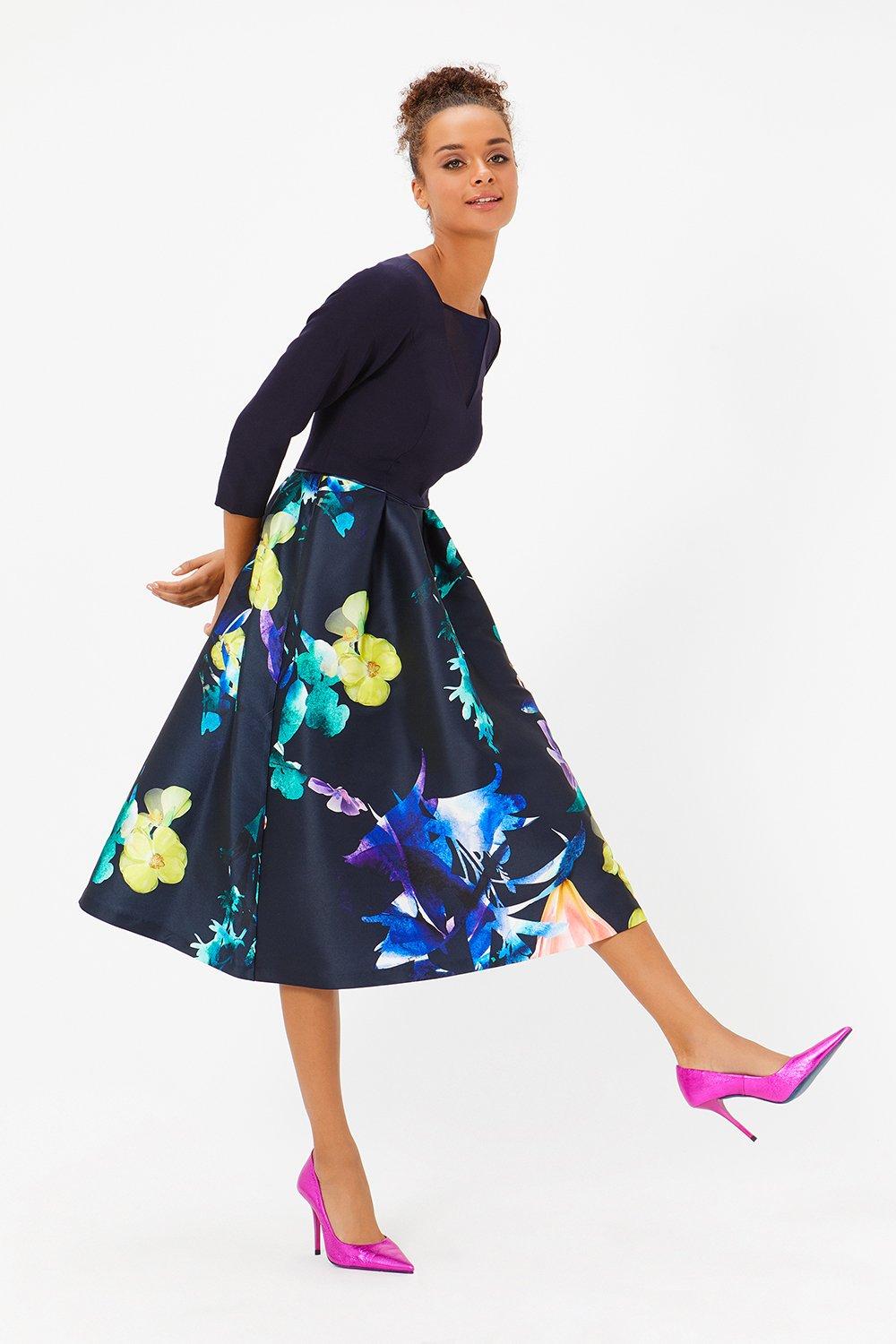 full skirt midi dress