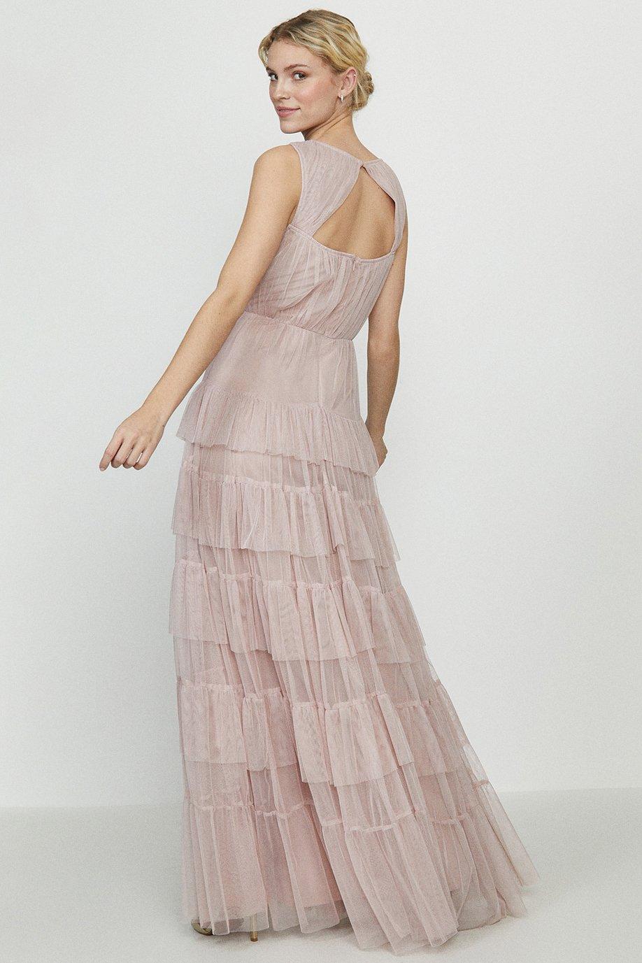 tiered tulle maxi dress