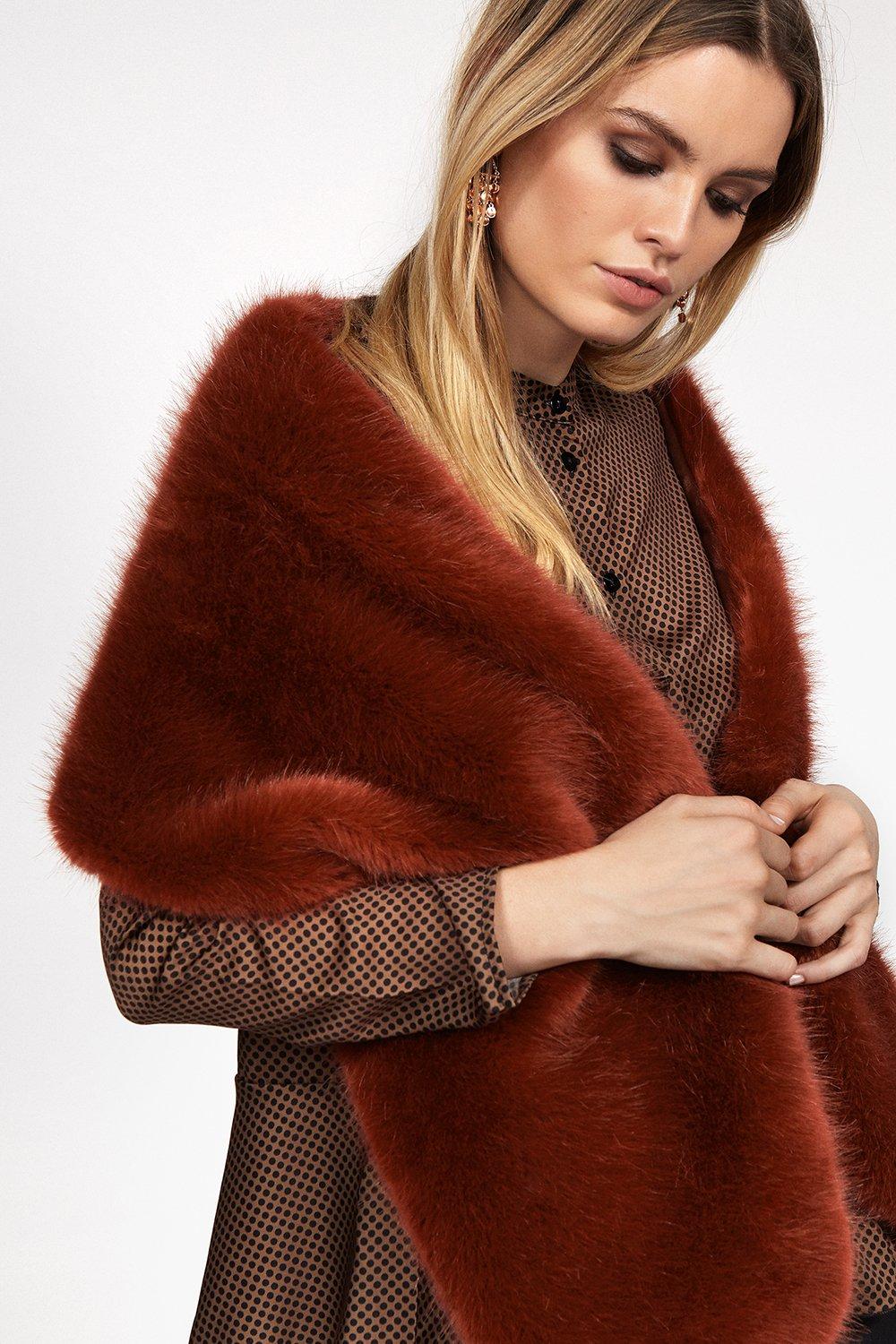 coast faux fur wrap