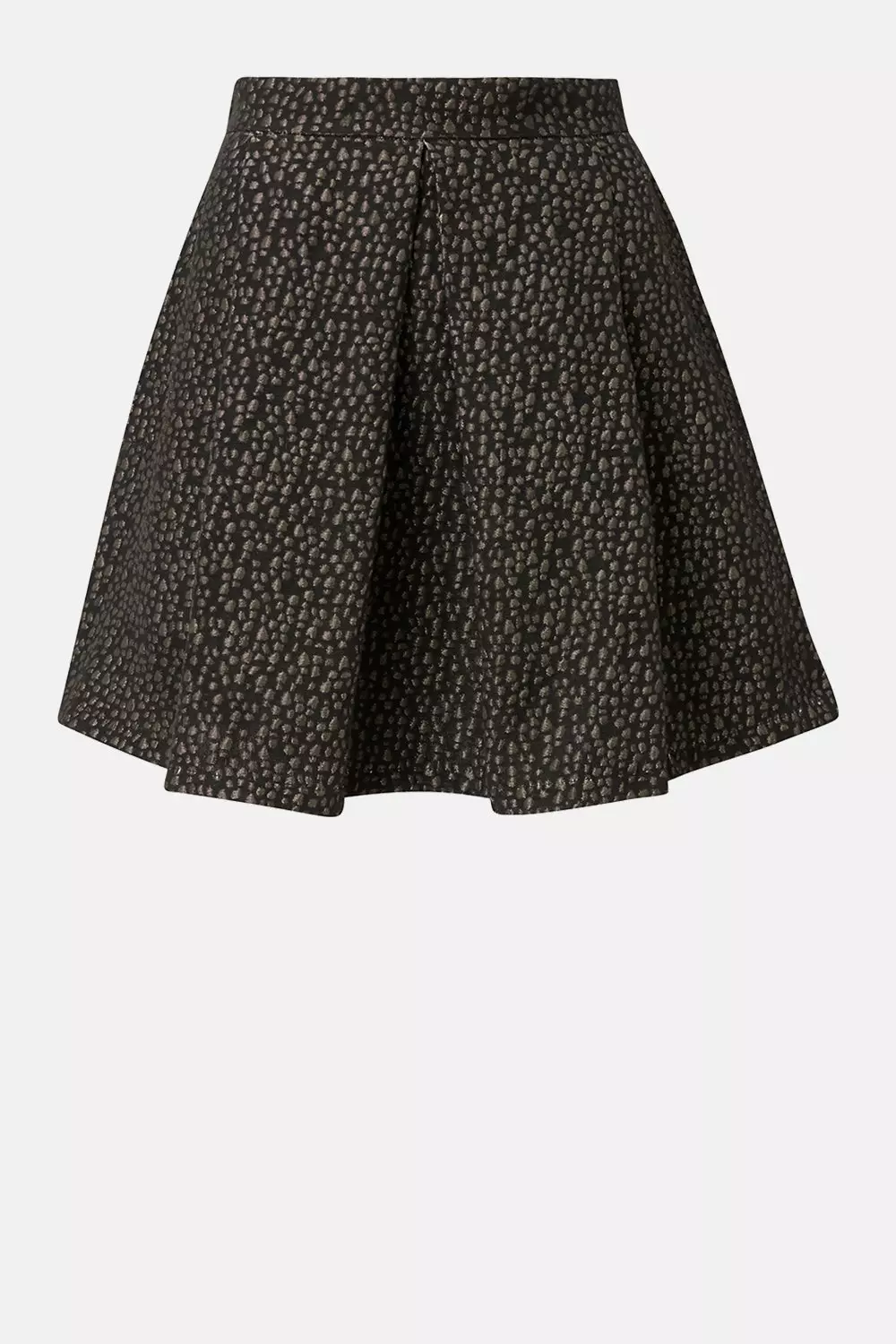 Short Black & Gold Jacquard Skirt