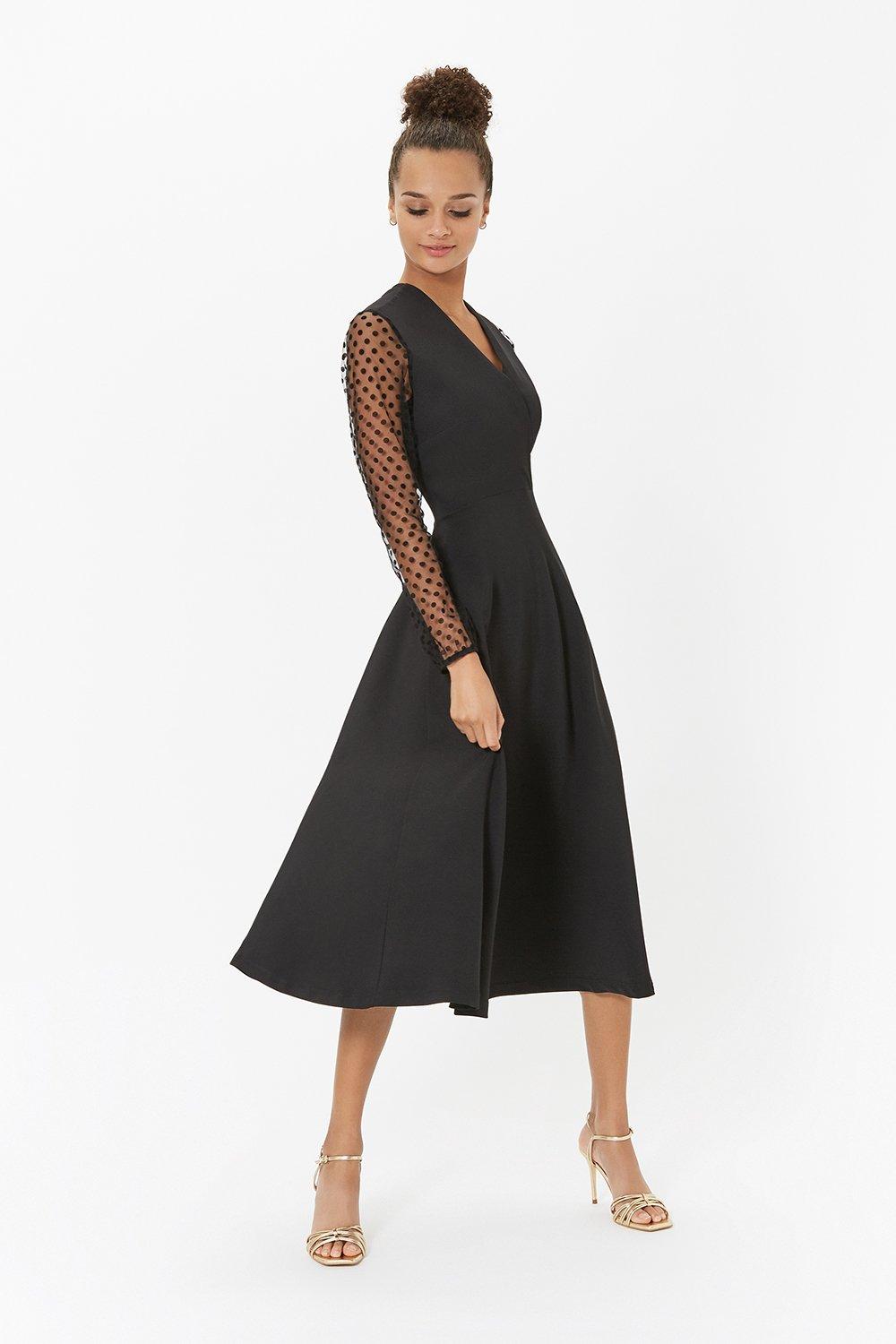 long black dress with sleeves uk