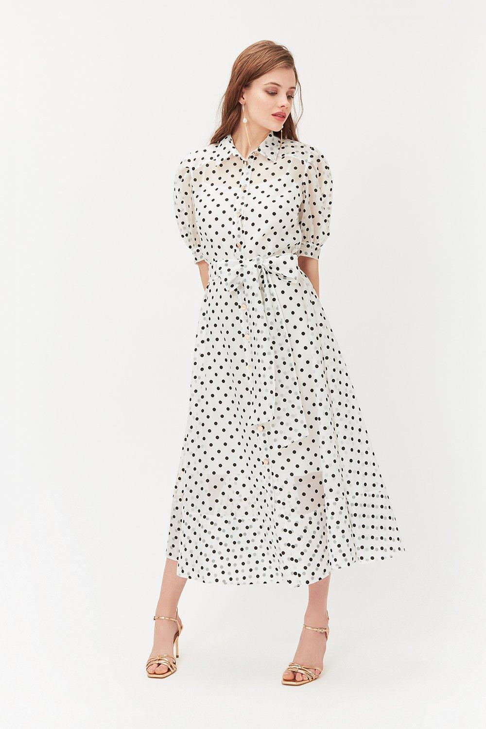 polka dot organza dress