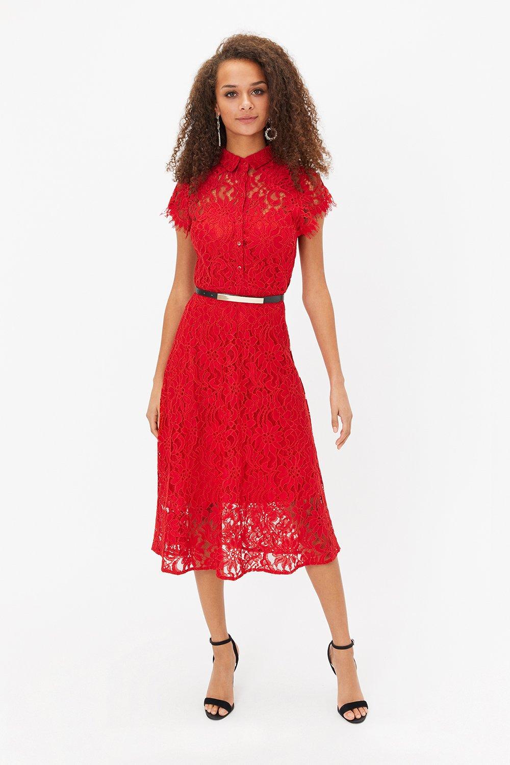 coast red lace dress