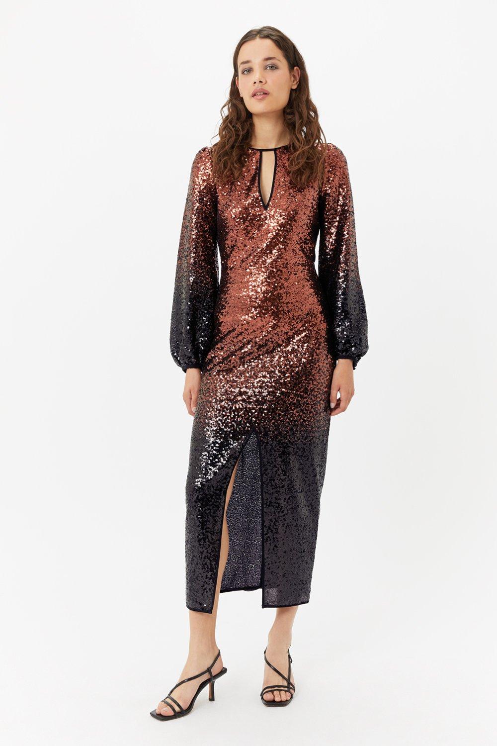 ombre sequin maxi dress