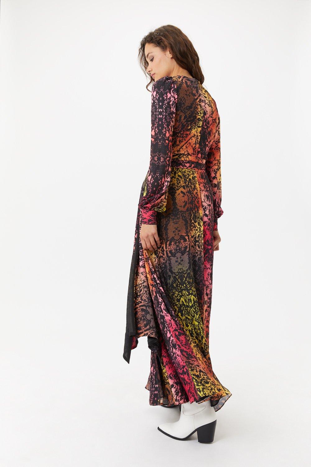 multicolor snake print dress