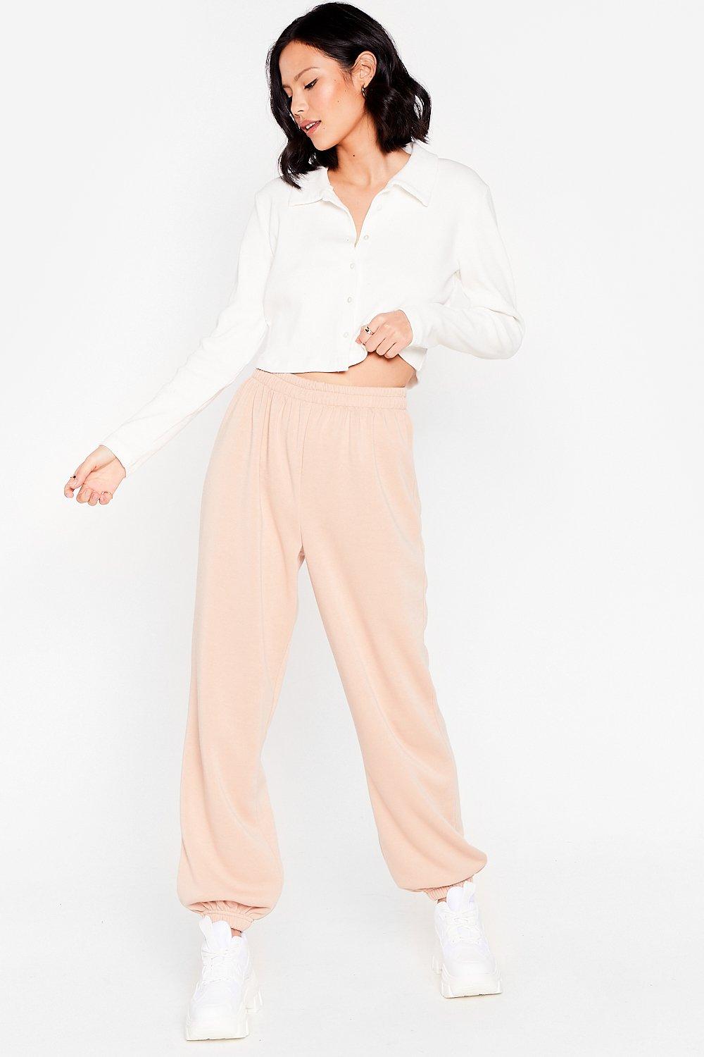 oversized beige joggers