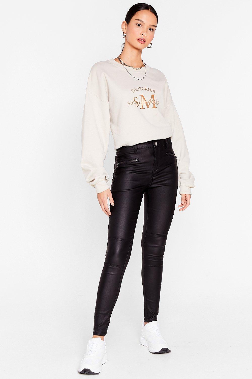 tight faux leather pants