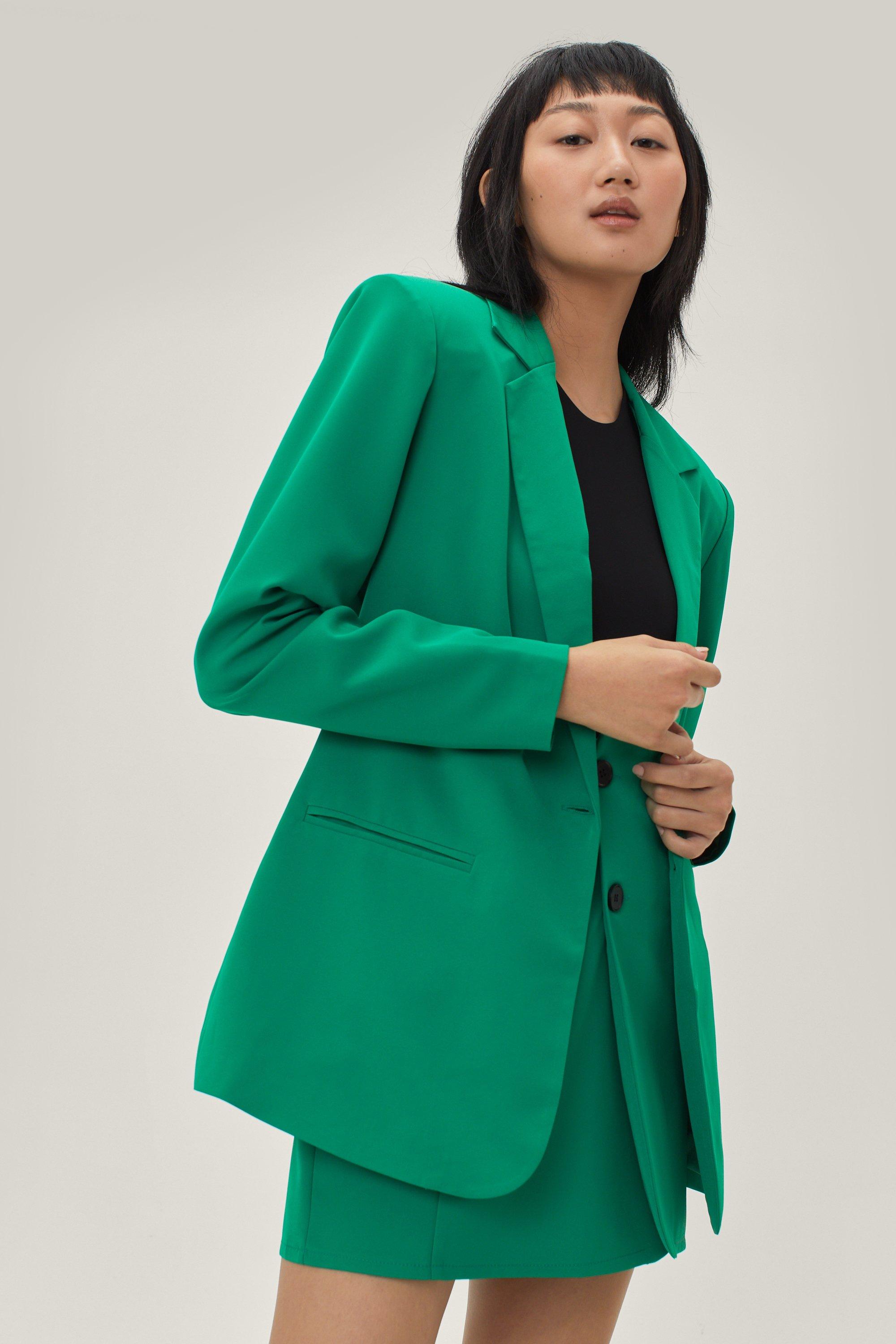 Blazer Oversize À Épaulettes - Vert - 34, Vert