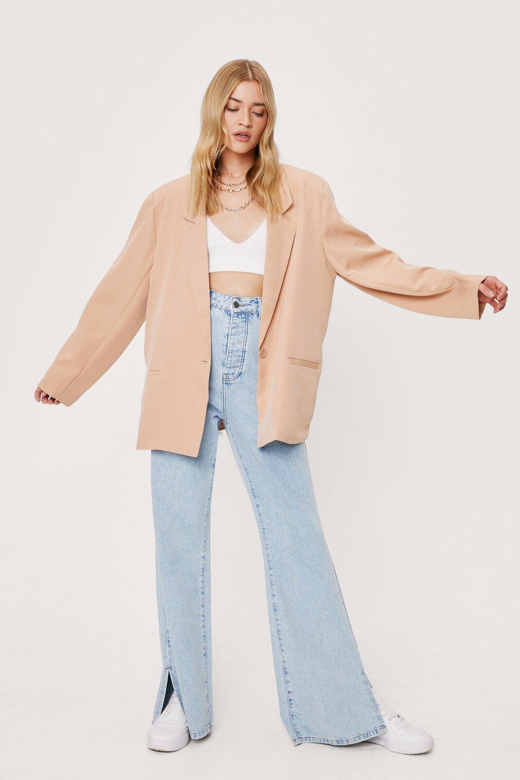 Blazer Oversize À Épaulettes Et Double Patte De Boutonnage - Orange - 36, Orange