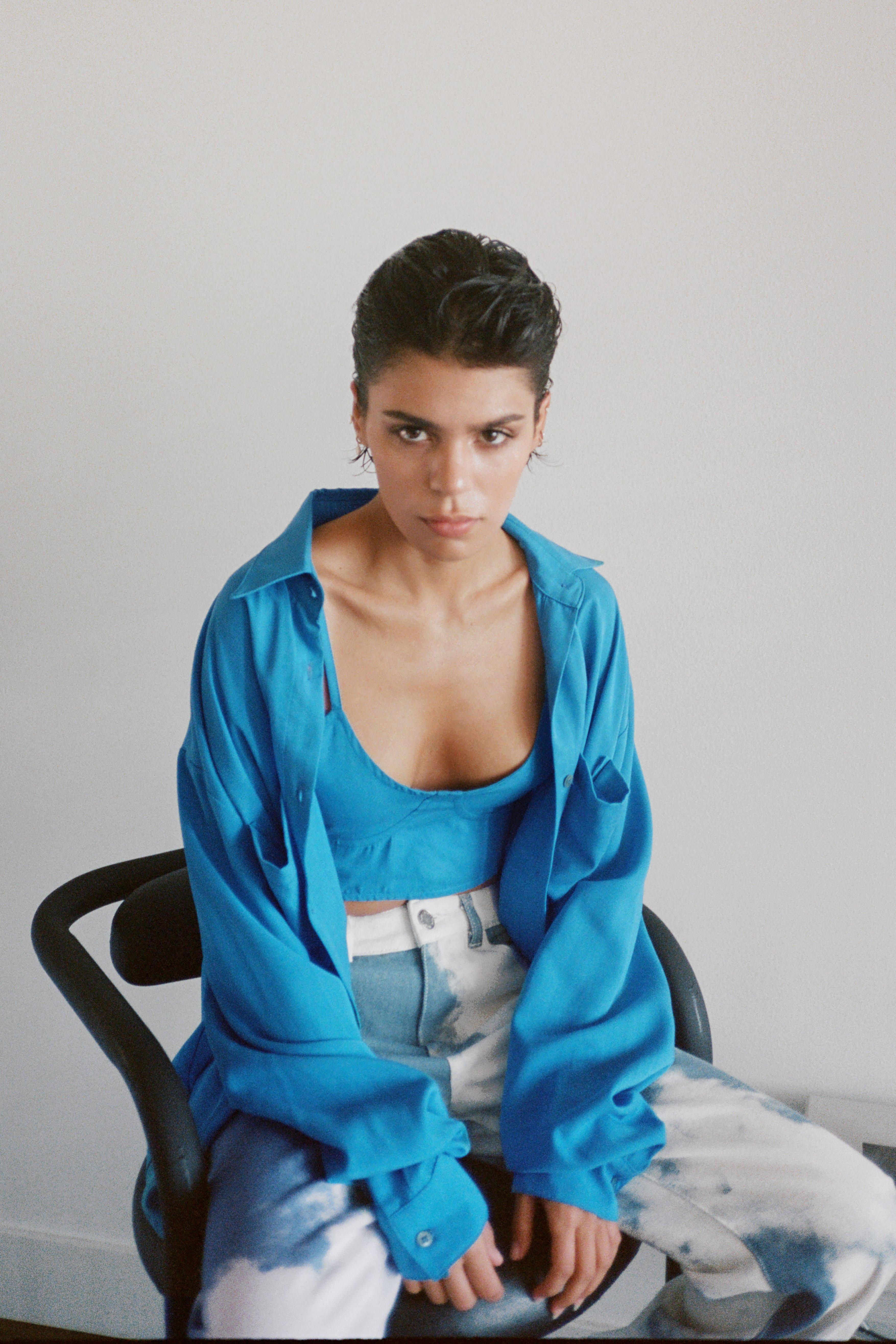 oversized shirt with bralette