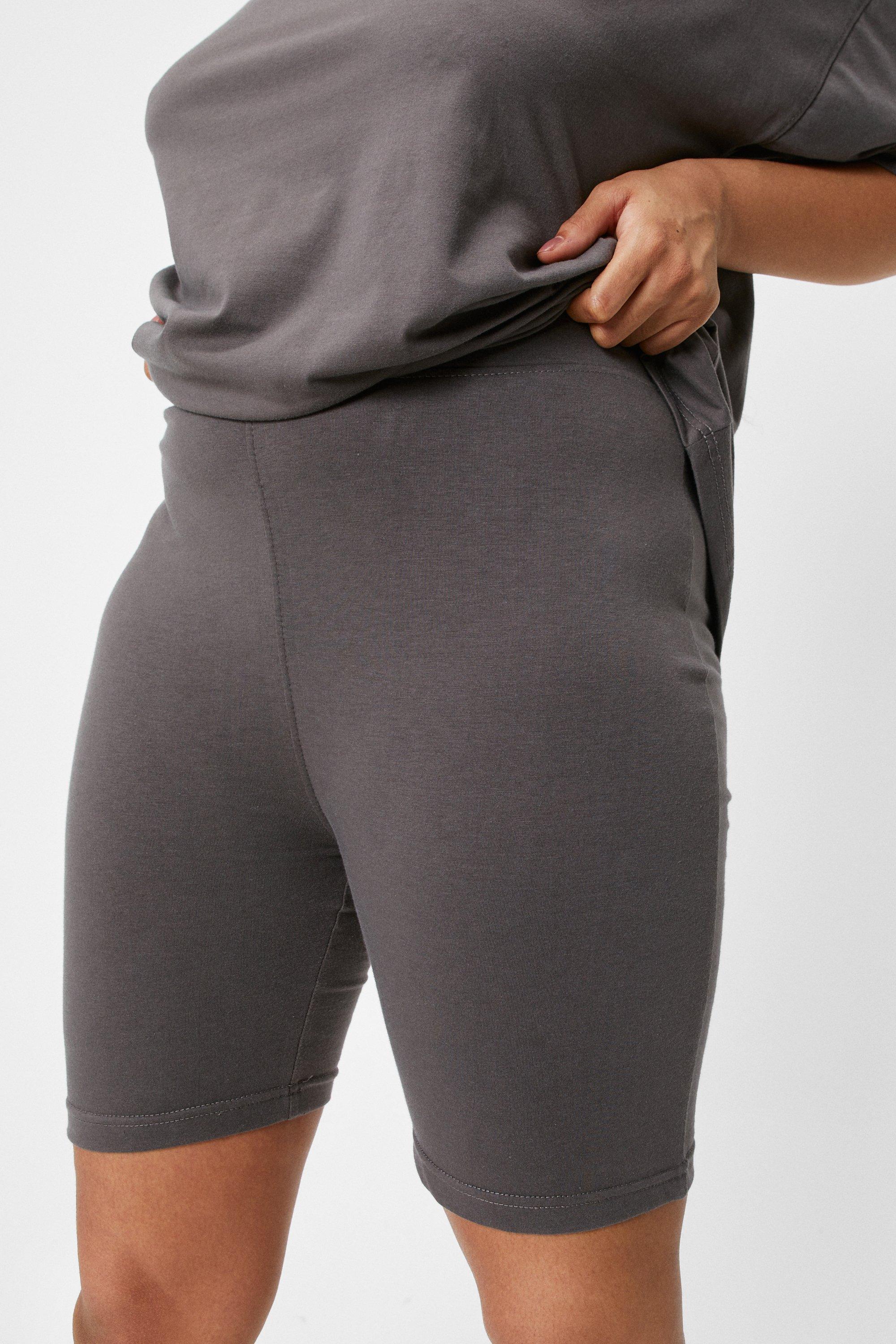 plus size grey biker shorts