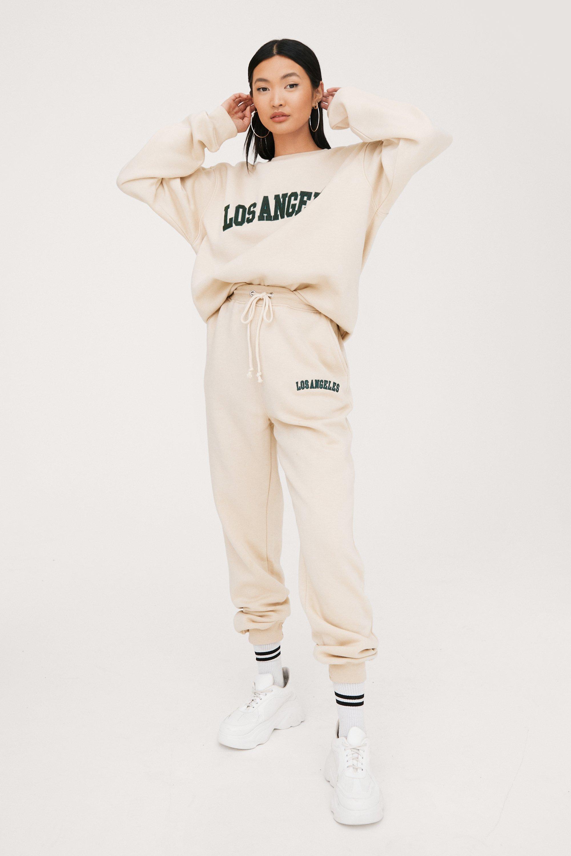 Pantalon De Jogging À Broderie Los Angeles - Beige - 40, Beige