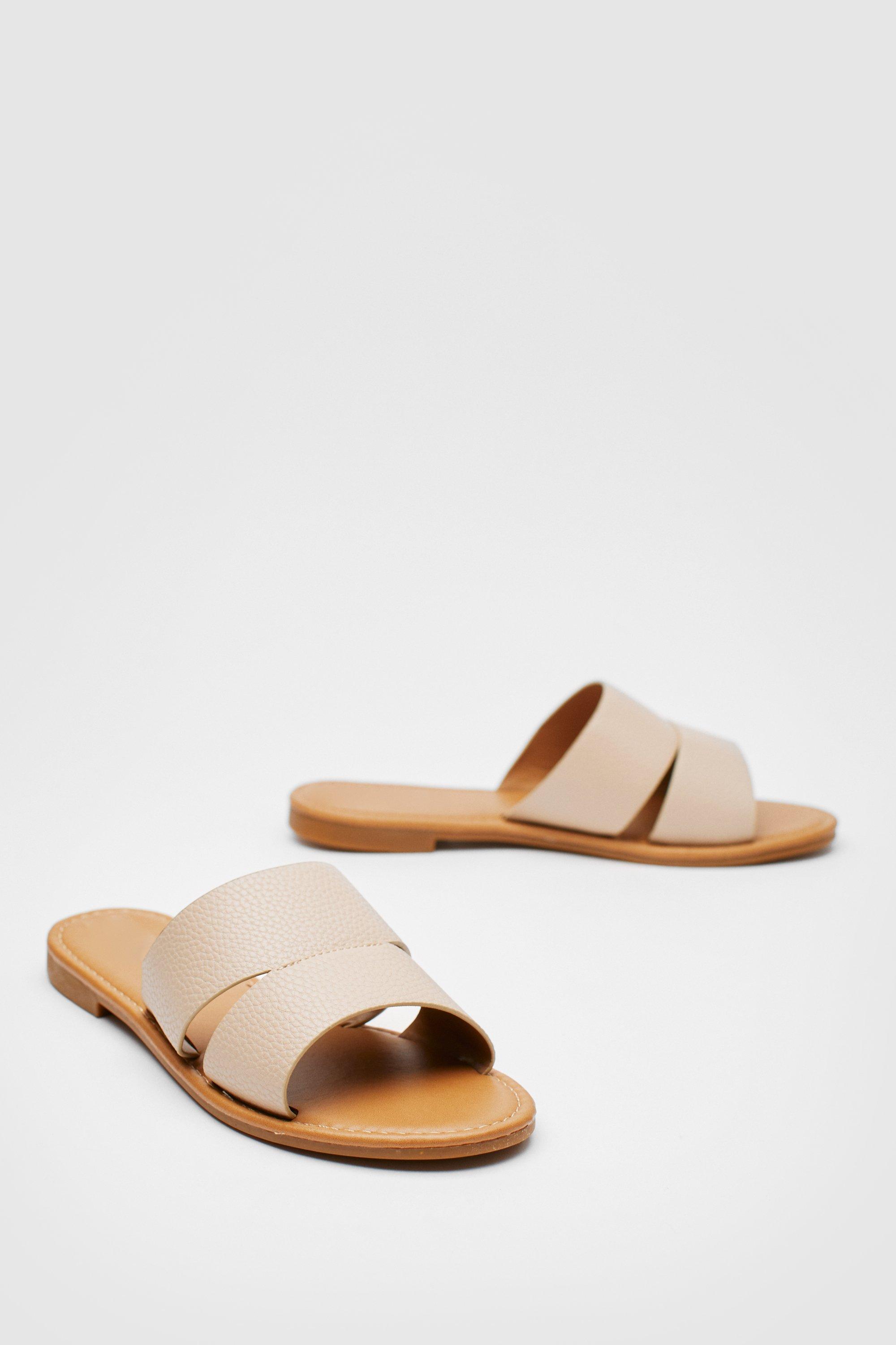 nude mule sandals