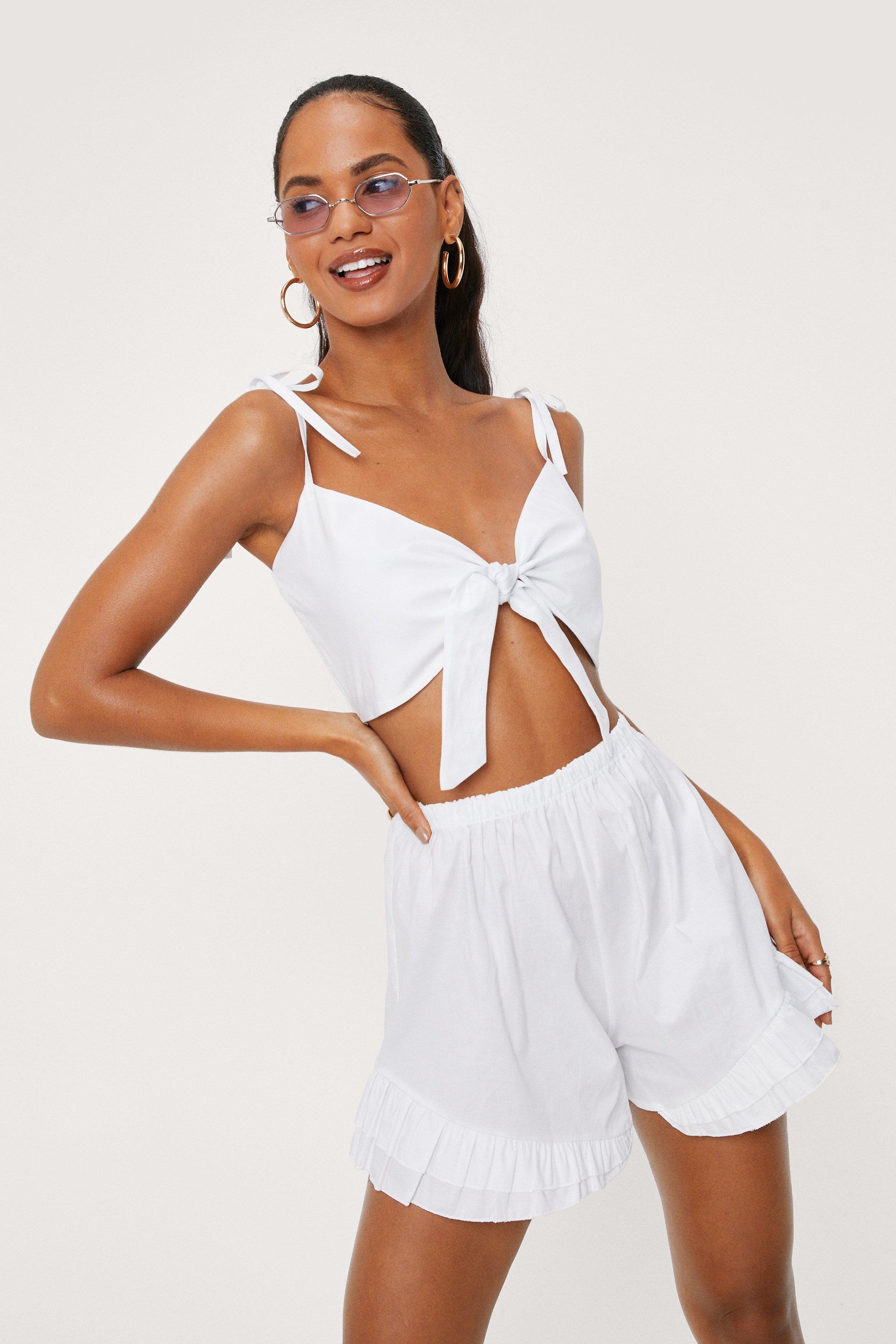 Brassière En Cœur À Col V Et Attaches - Blanc - 42, Blanc