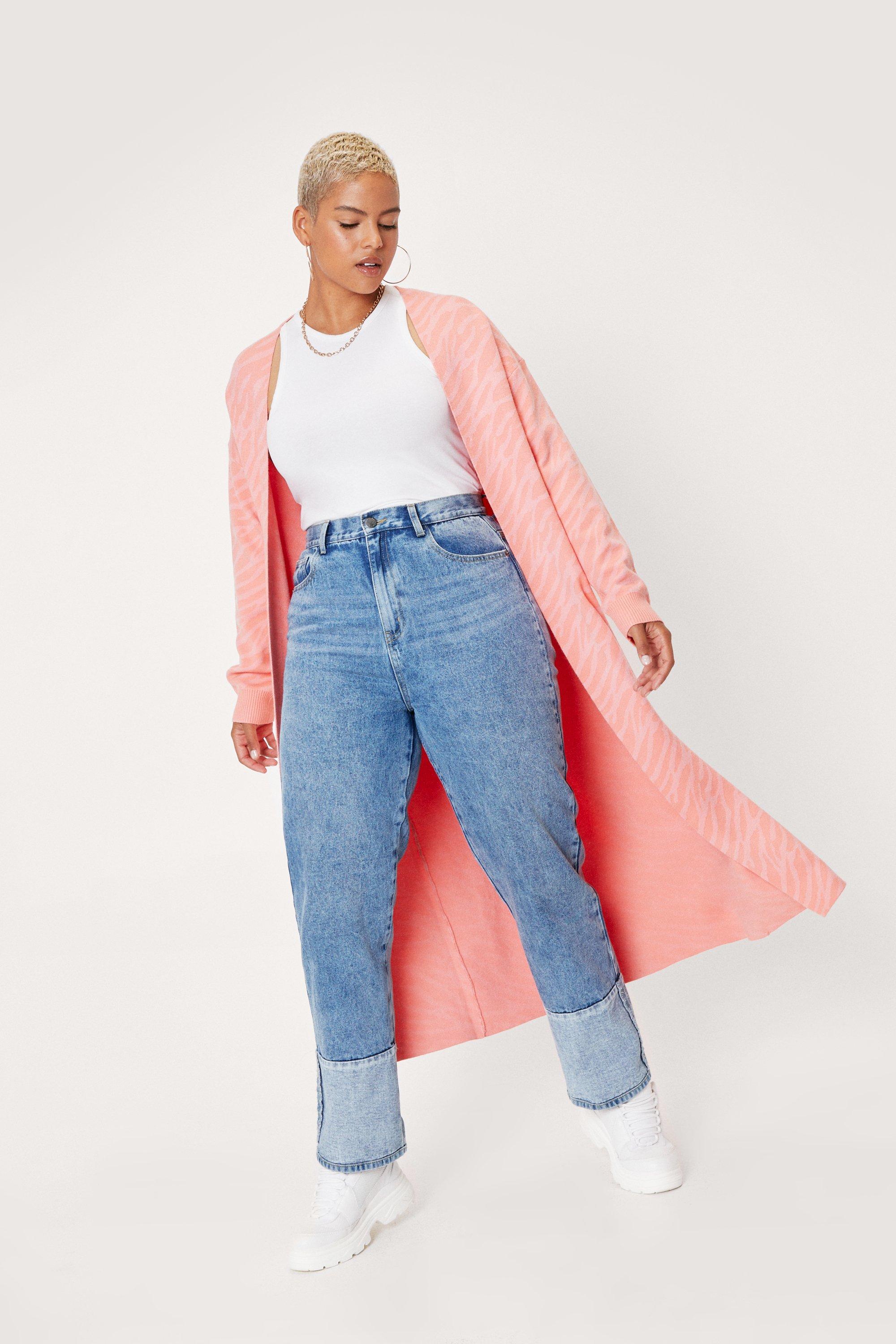 Grande Taille - Gilet Oversize En Maille À Imprimé Zèbre - Rose - 18/20, Rose