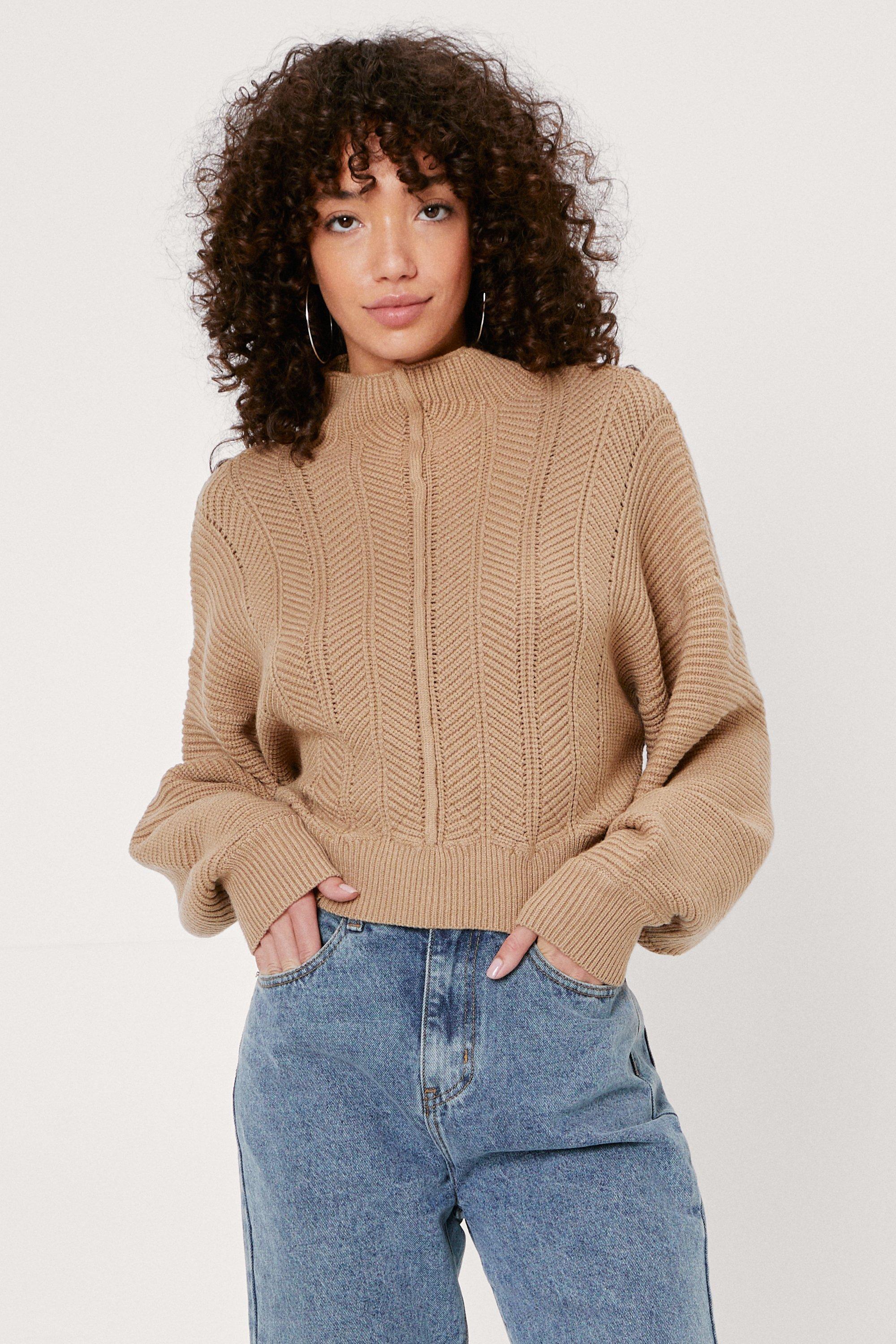 Pull Ample En Maille Texturée À Manches Chauve-Souris - Beige - L, Beige