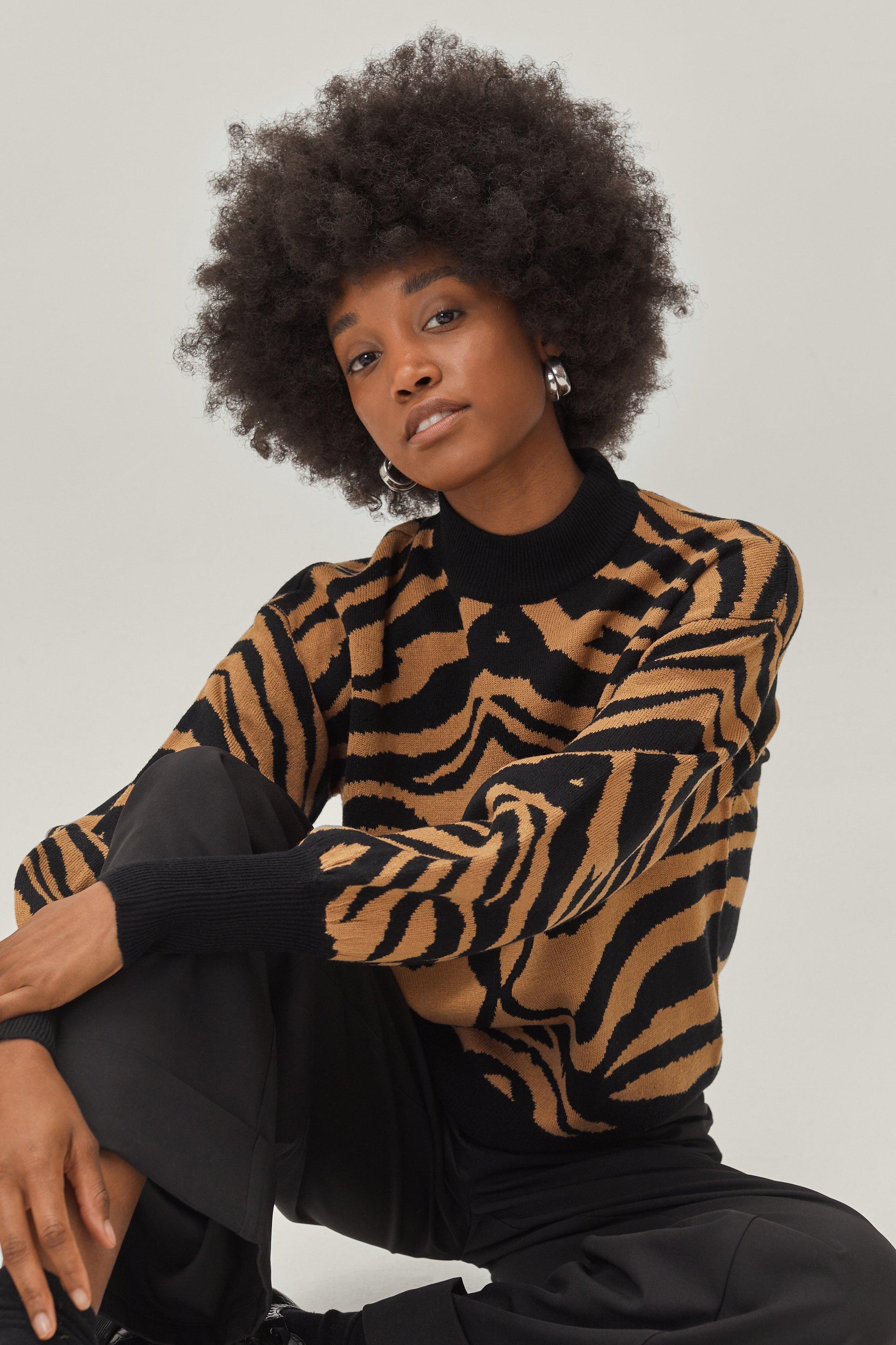 Petite - Pull À Col Roulé Zébré - Beige - Xs, Beige
