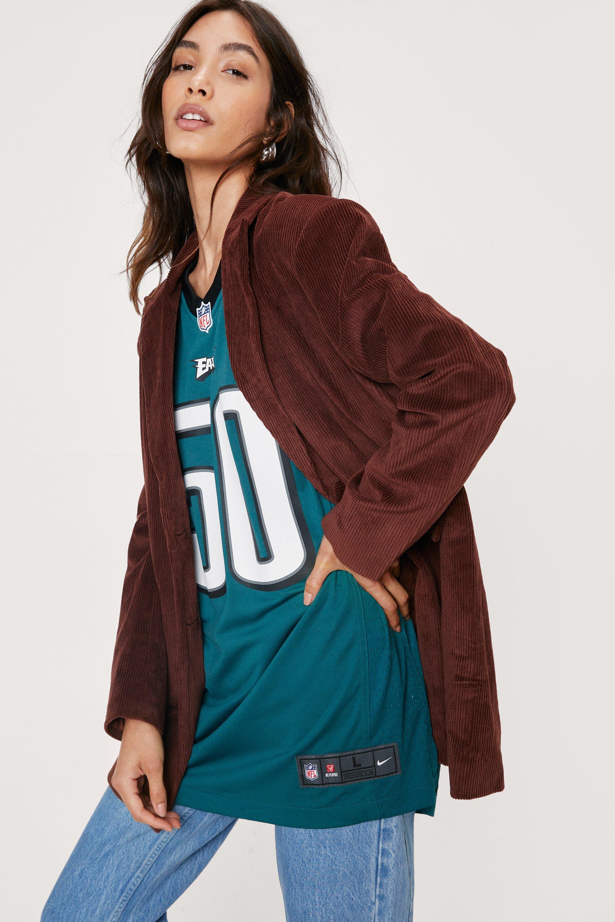 Blazer Ample En Velours Côtelé À Poches - Marron - 38, Marron