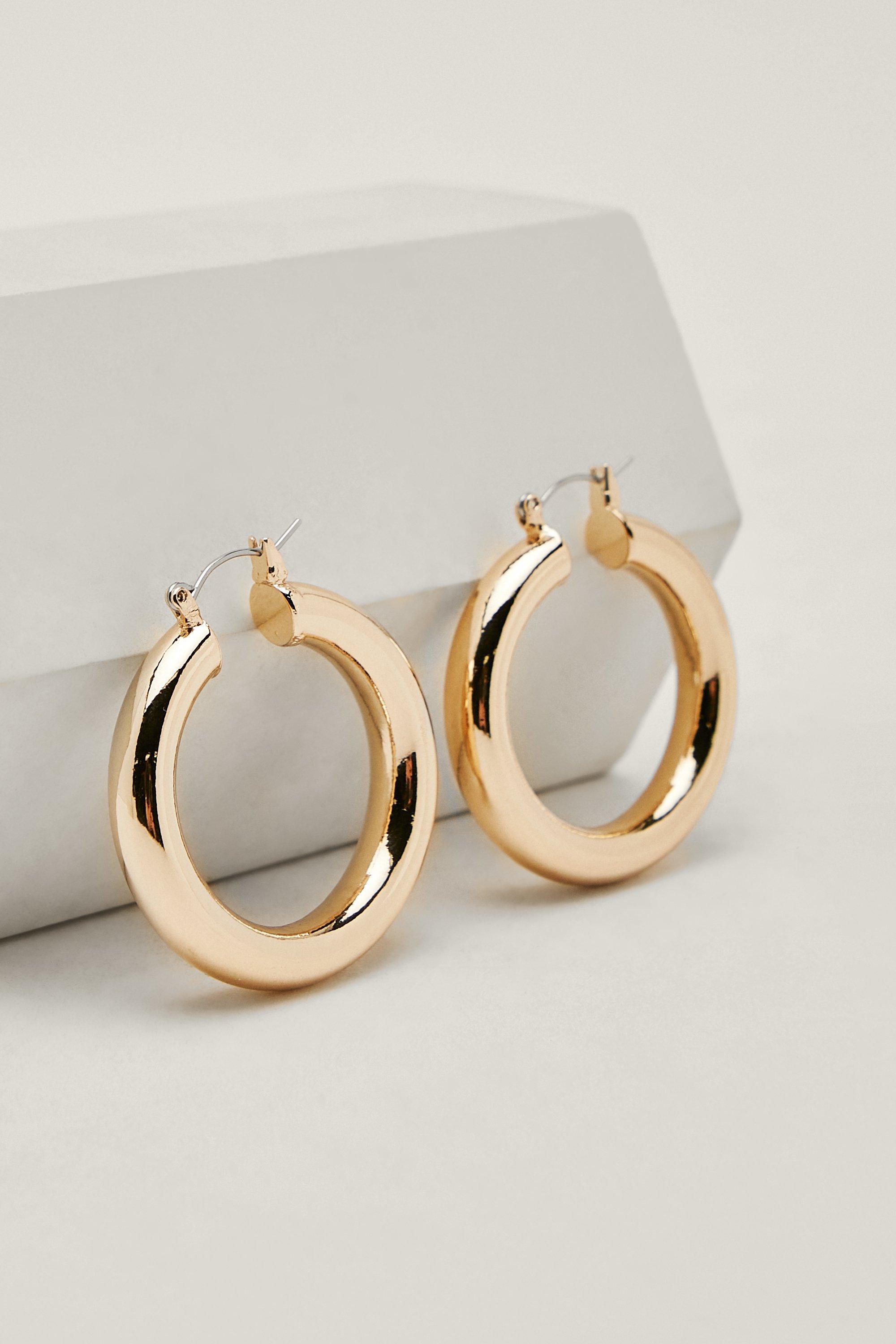 Boucles D'Oreilles À Boucle En Métal Recyclé - Métallique - One Size, Métallique