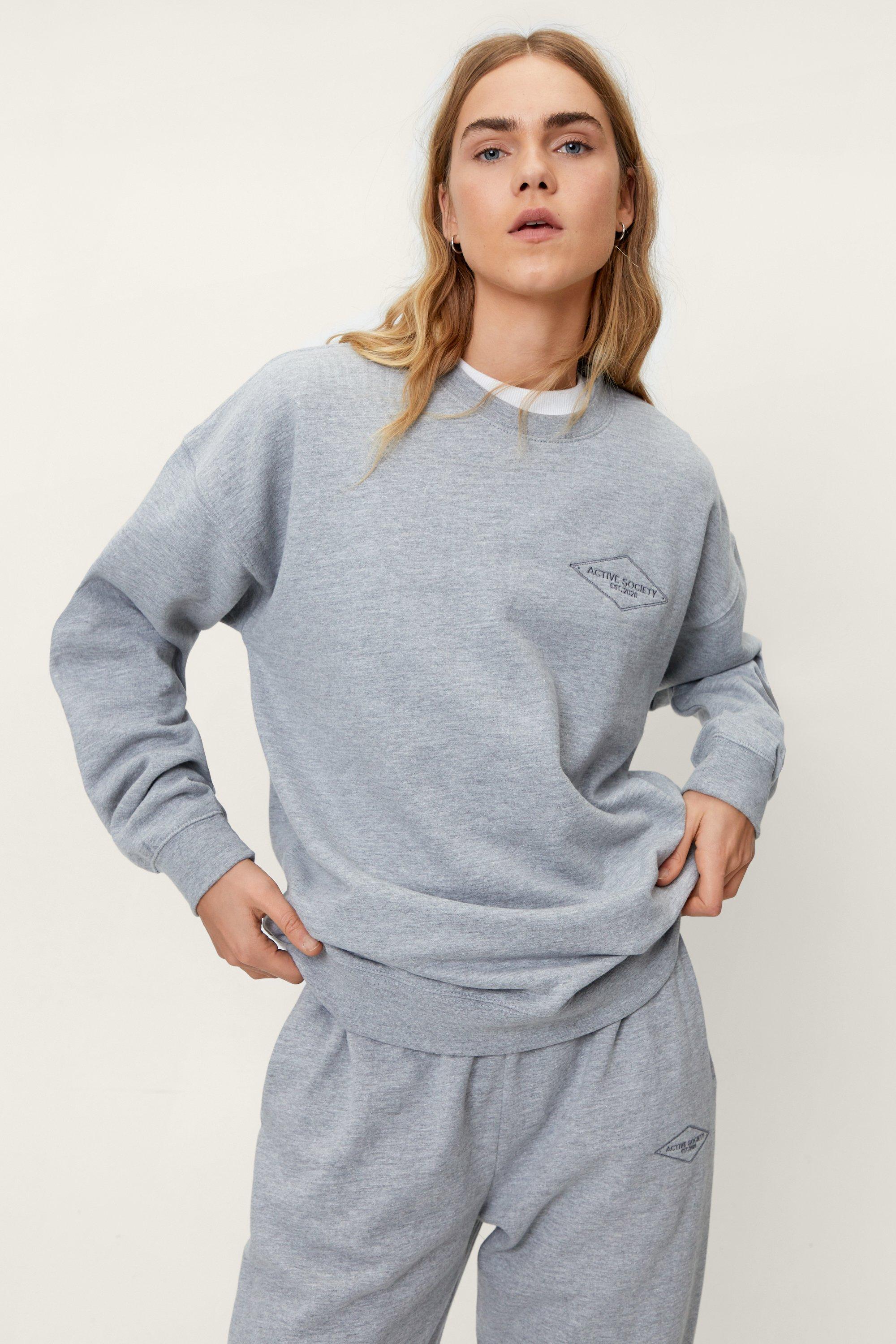 Ensemble De Survêtement Avec Sweat Et Pantalon De Survêtement Brodé Active Society - Gris - S, Gris