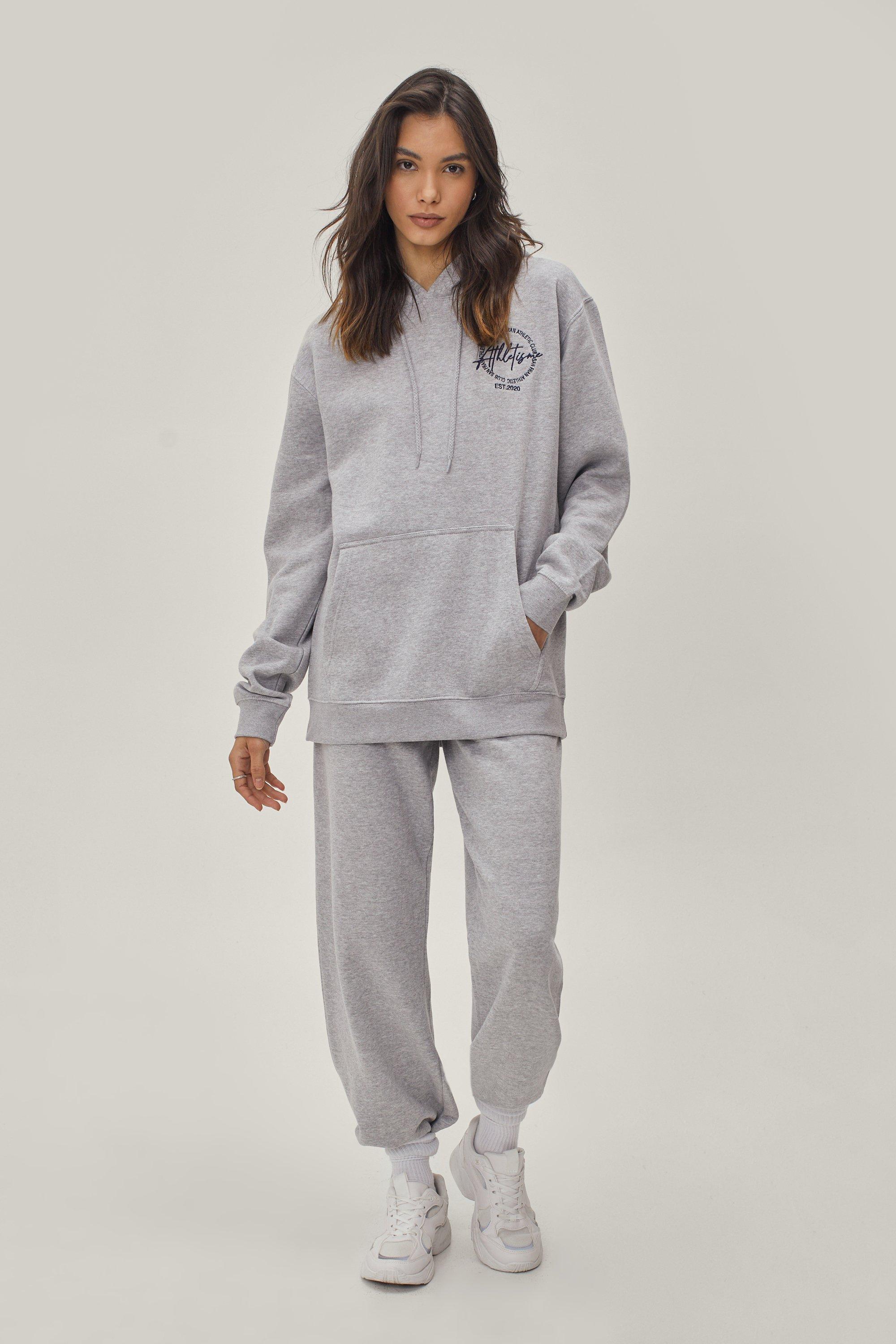 Ensemble Sweat À Capuche Et Jogging Athletisme Circle Emb - Gris - S, Gris