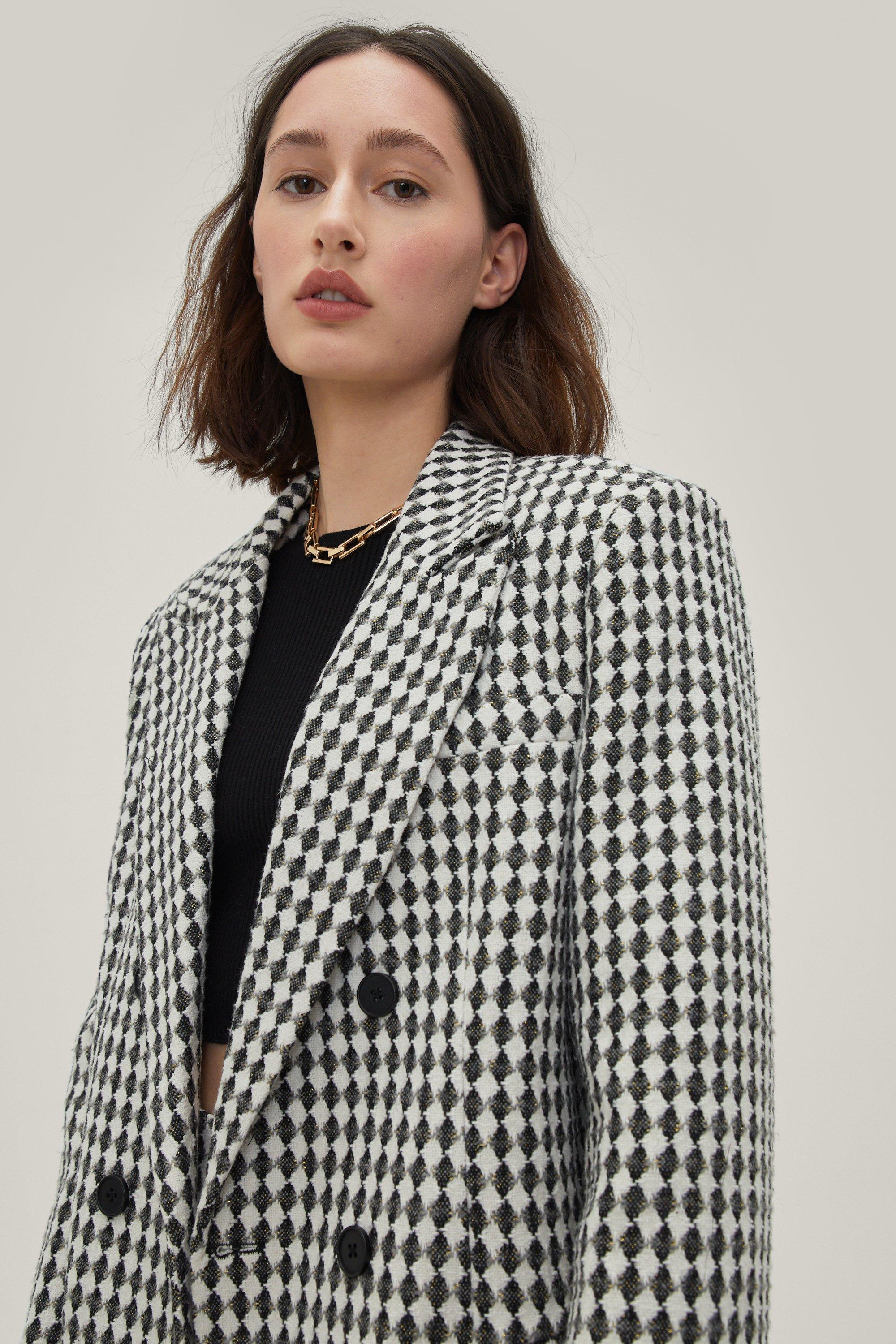 Blazer Oversize À Imprimé Carreaux - Mono - 44, Mono