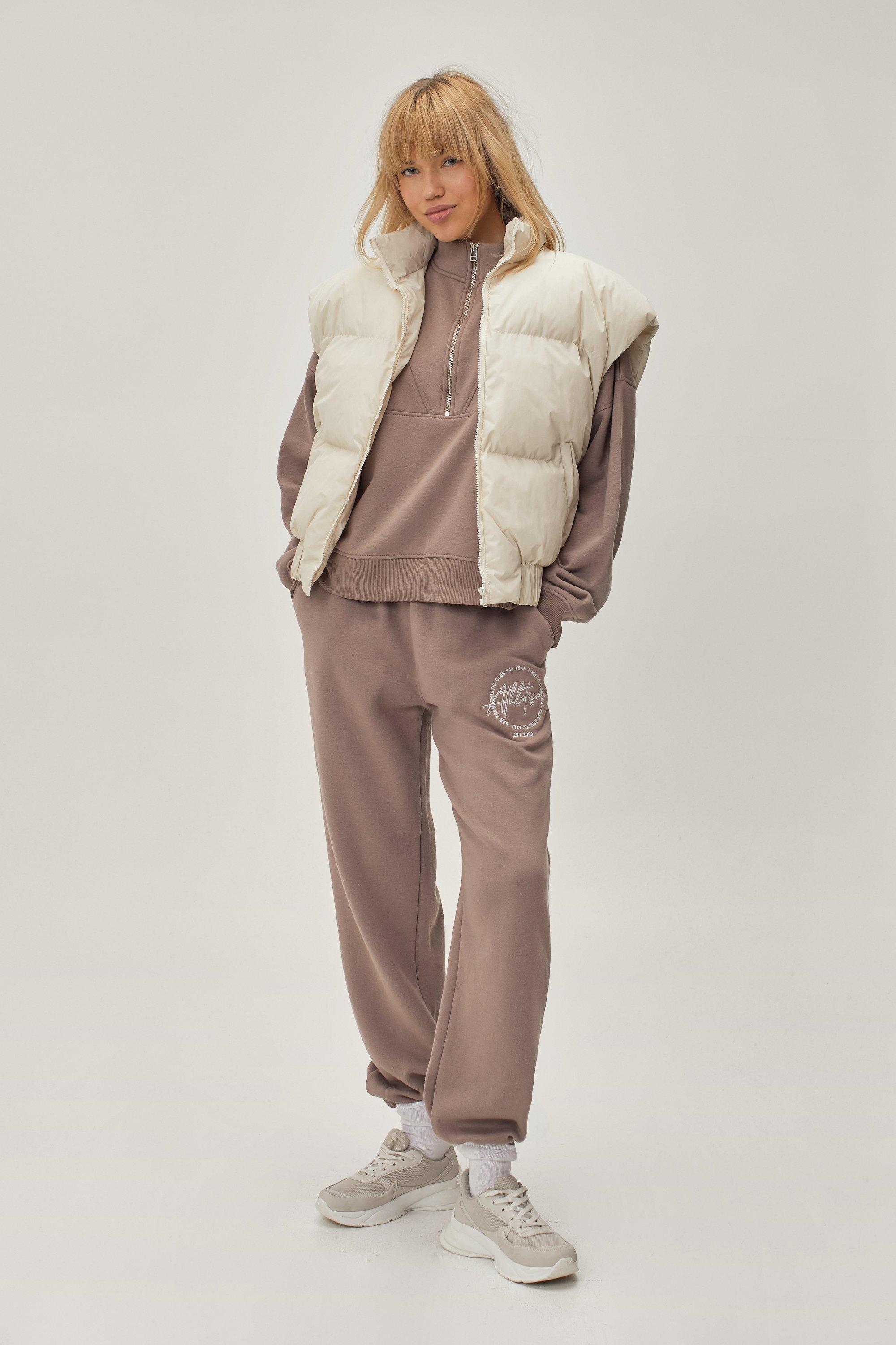 Pantalon De Jogging À Broderie Athletisme - Beige - 32, Beige
