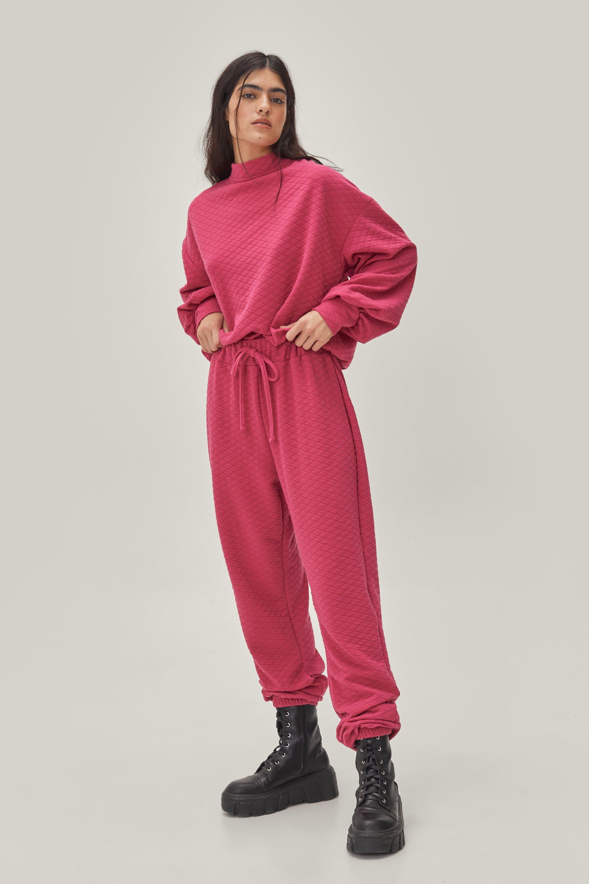 Pantalon De Survêtement Matelassé, À Cordon De Serrage - Rose - 36, Rose