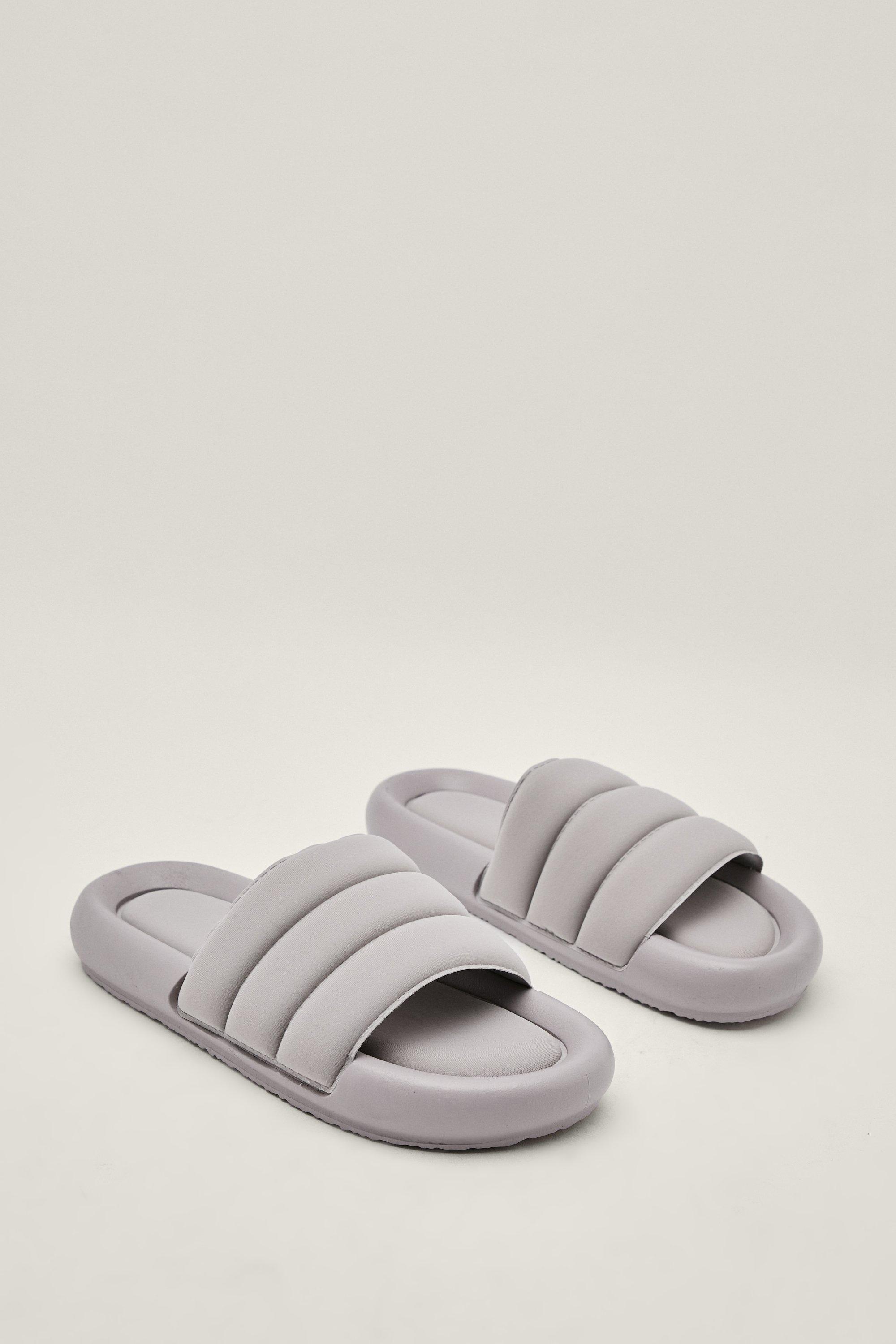 Claquettes Compensées En Similicuir - Gris - 37, Gris