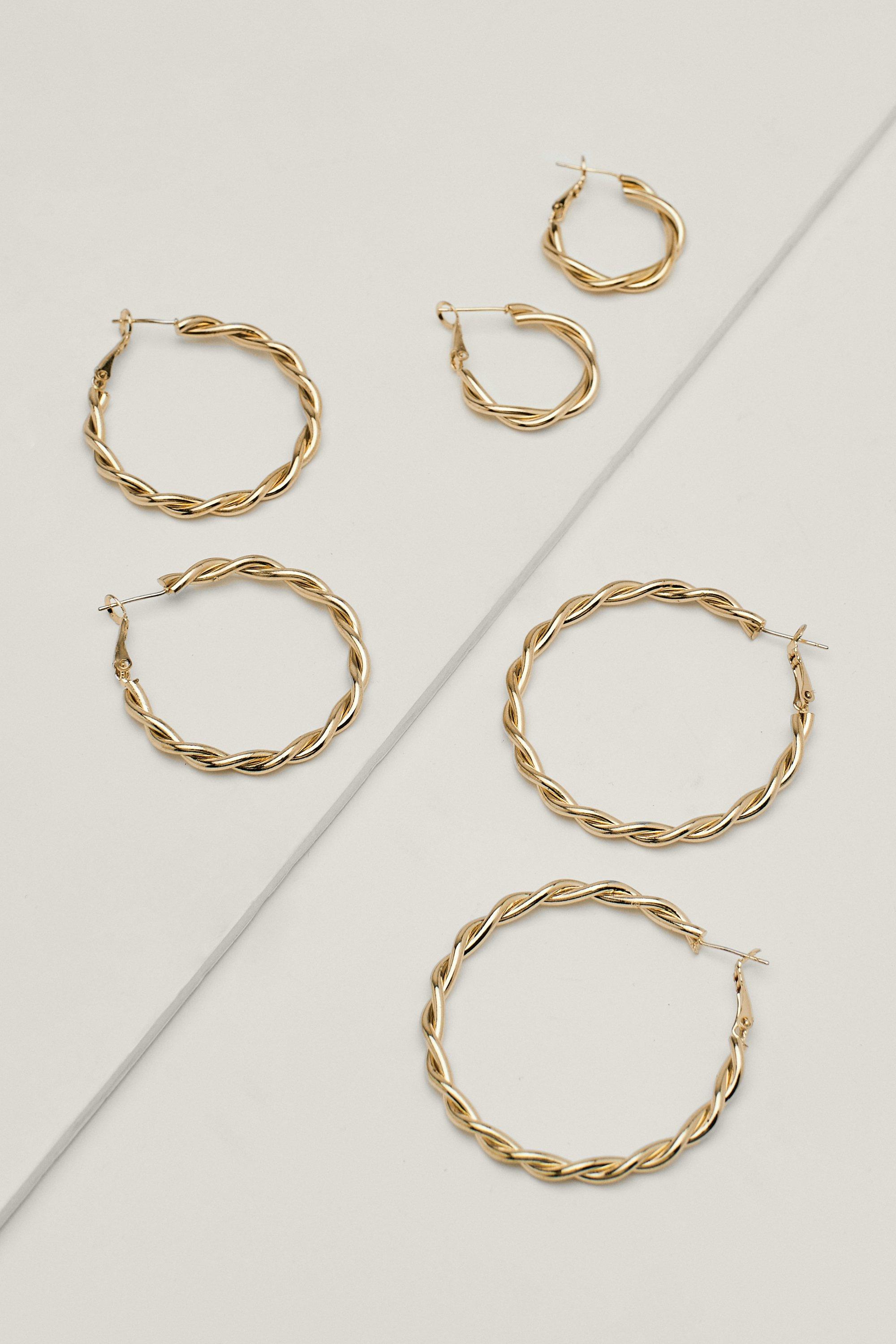 Boucles D'Oreilles En Métal Torsadé - Métallique - One Size, Métallique