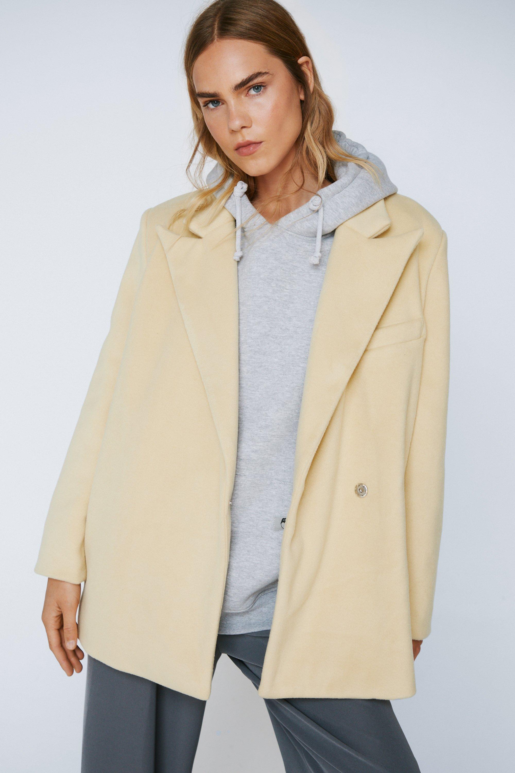 Oversized Wool Blazer - Jaune - 8, Jaune