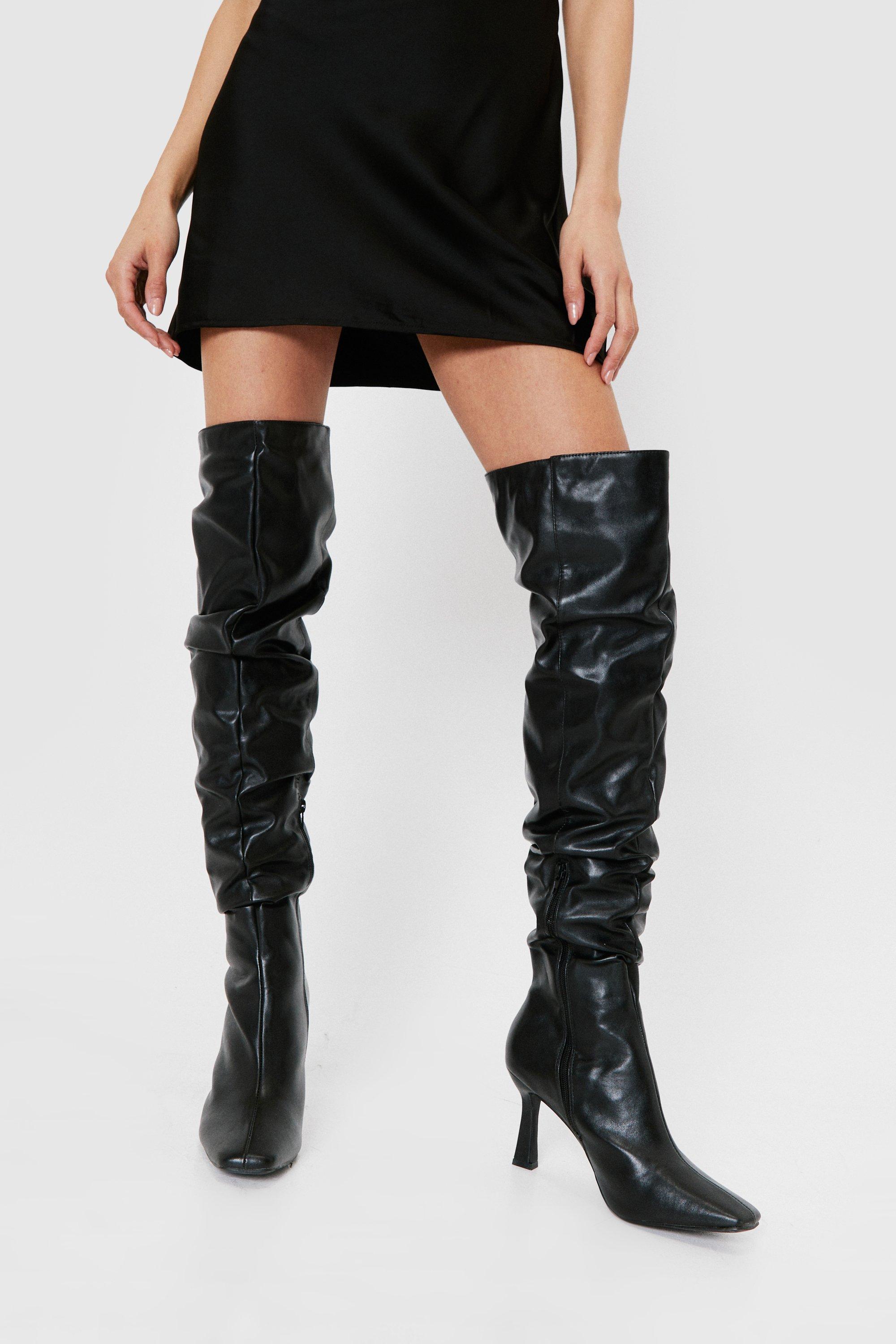 thigh high boots slouch