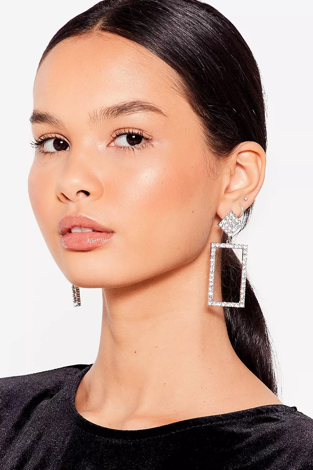 Bling It On Diamante Door Knocker Earrings Nasty Gal