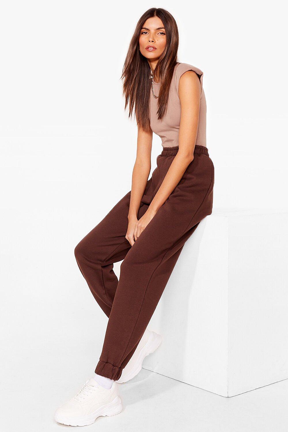 high waisted cuffed joggers