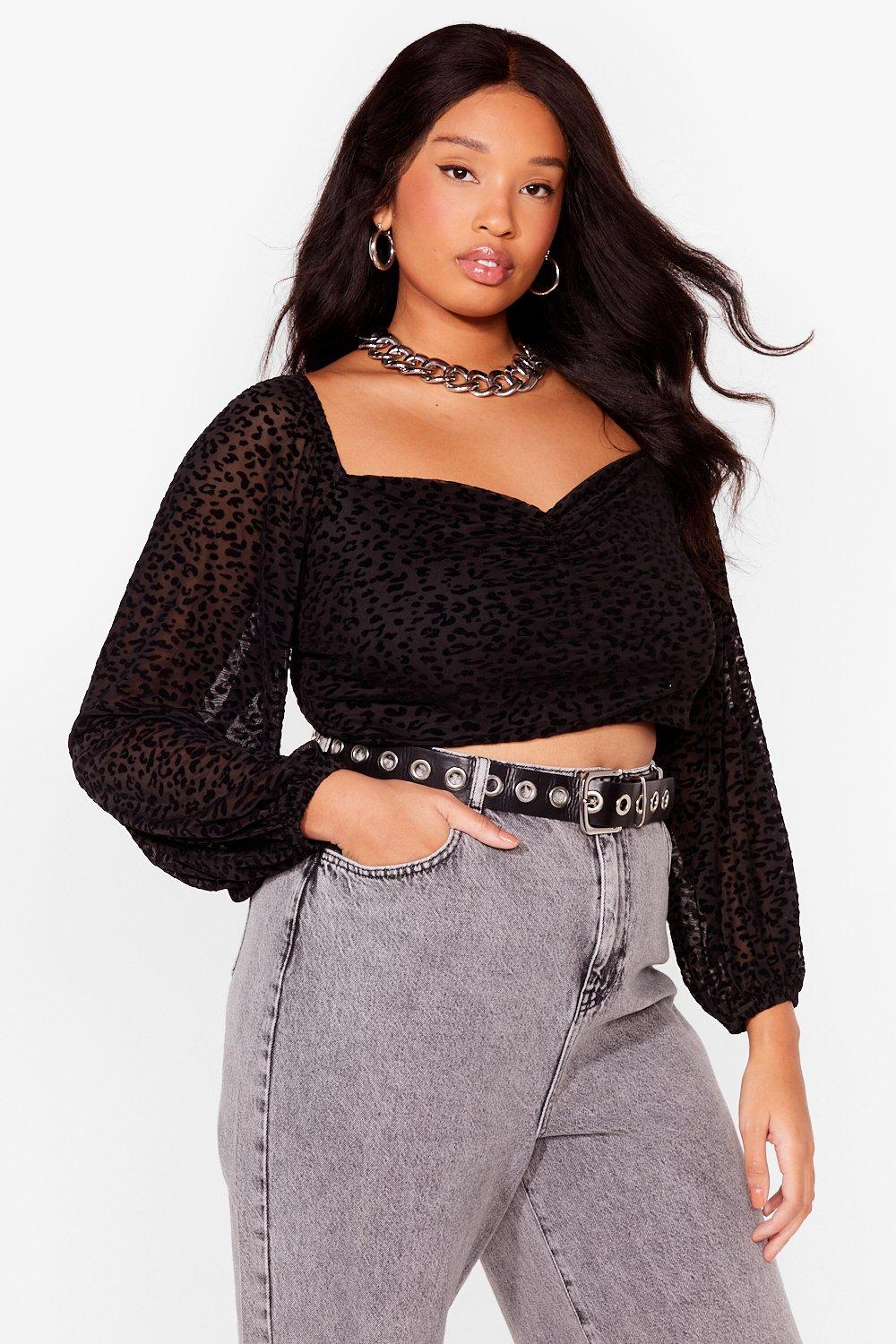 plus size sheer crop top