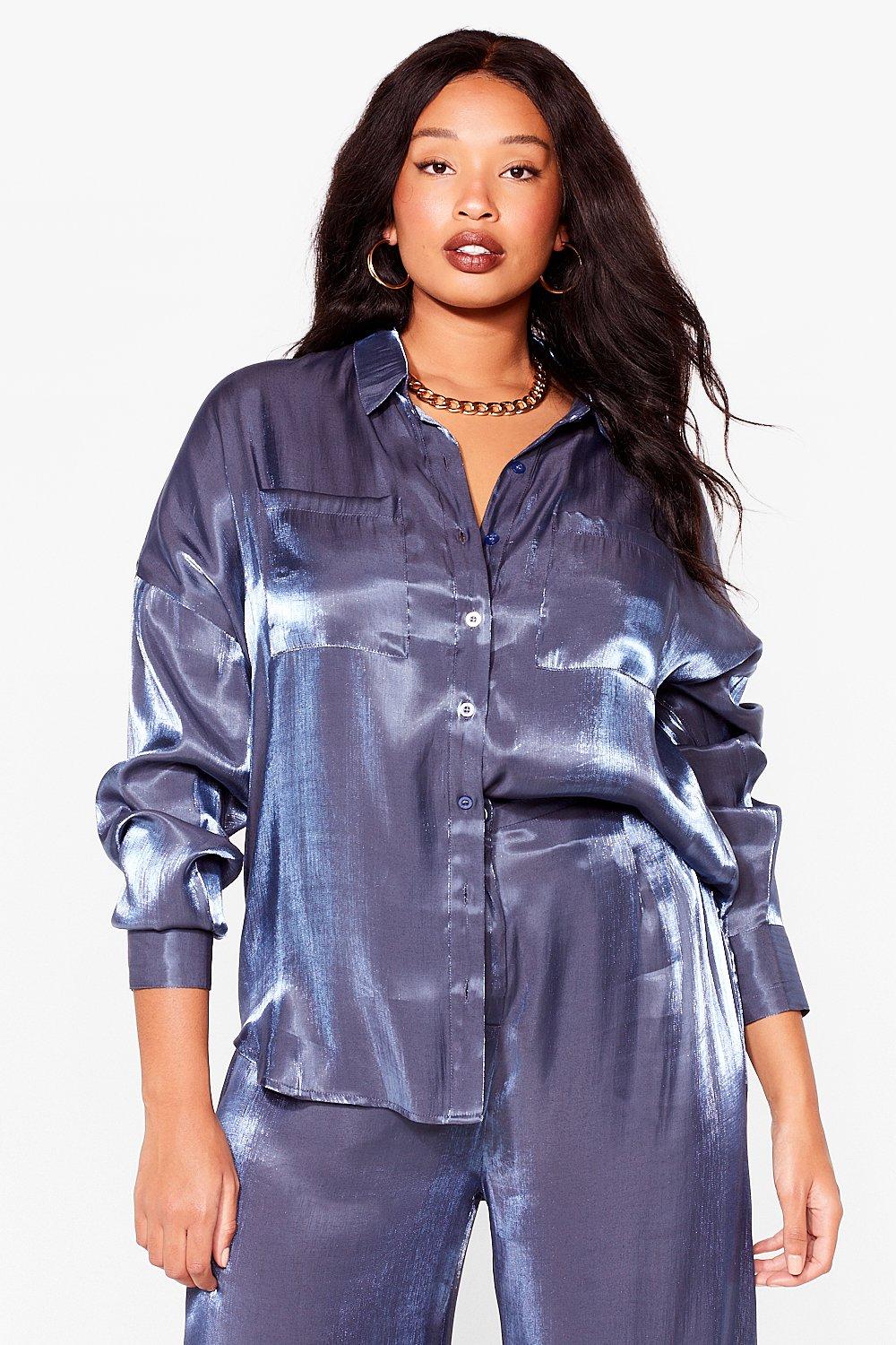 plus satin shirt