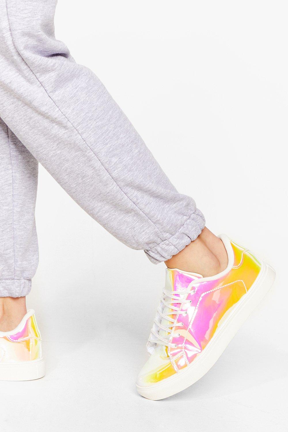 platform sneakers holographic