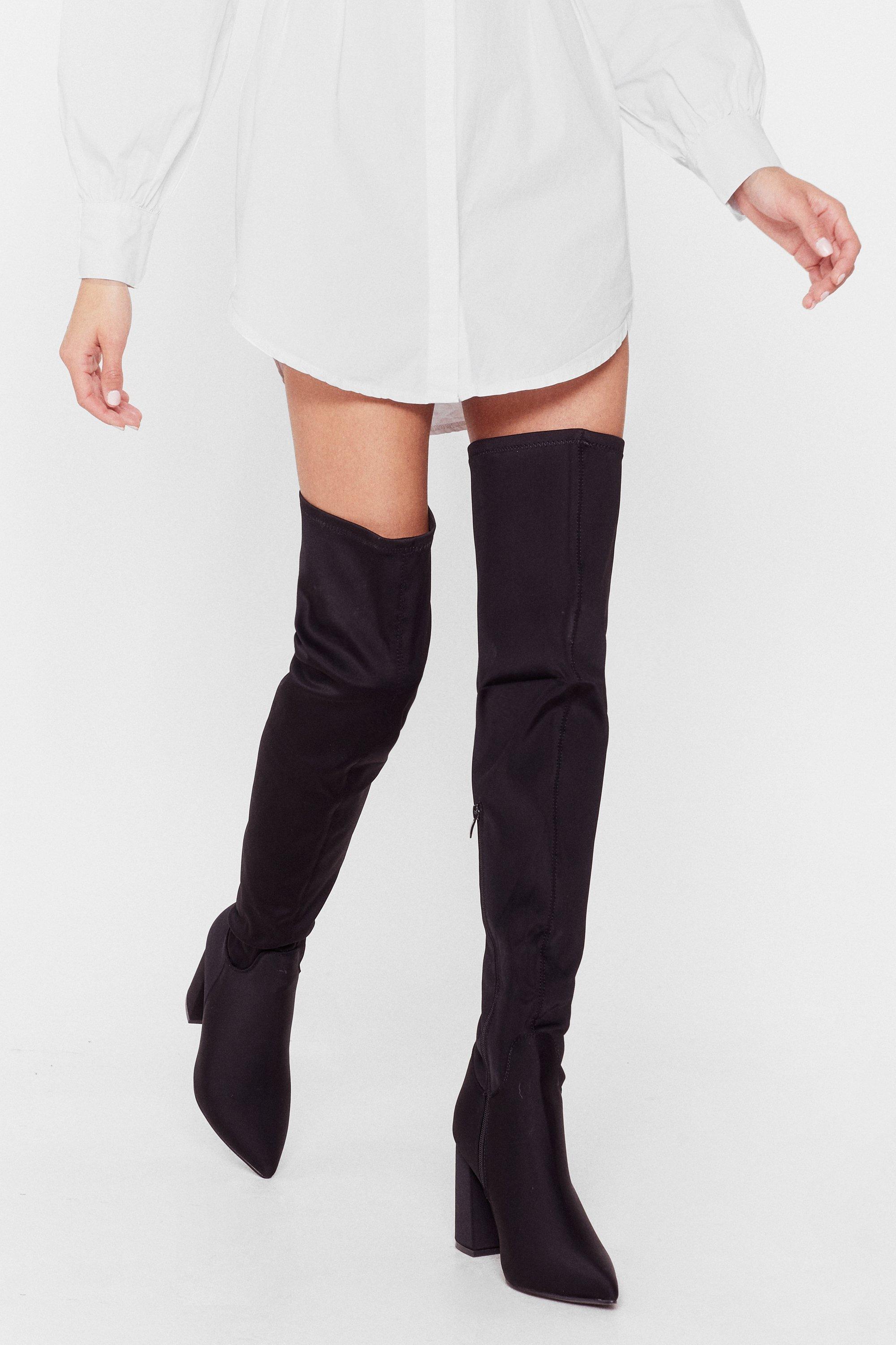 knee high black boots wide fit