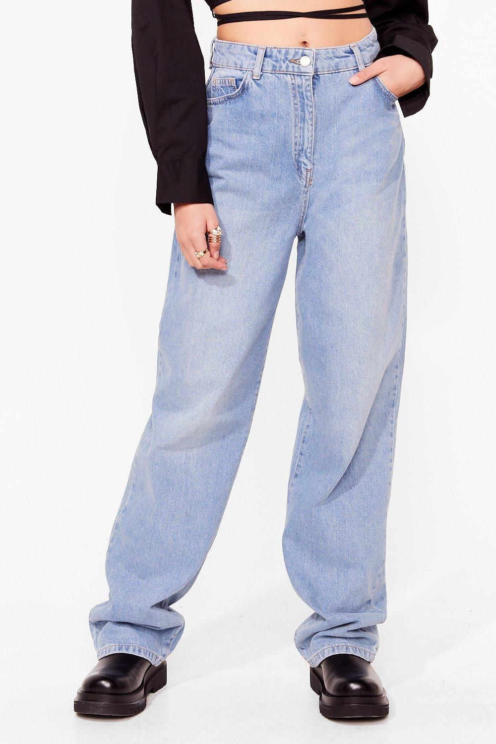 high waisted relaxed jeans