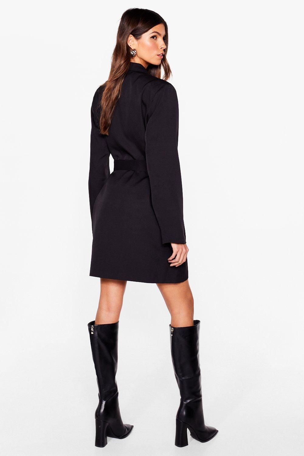 blazer belted dress