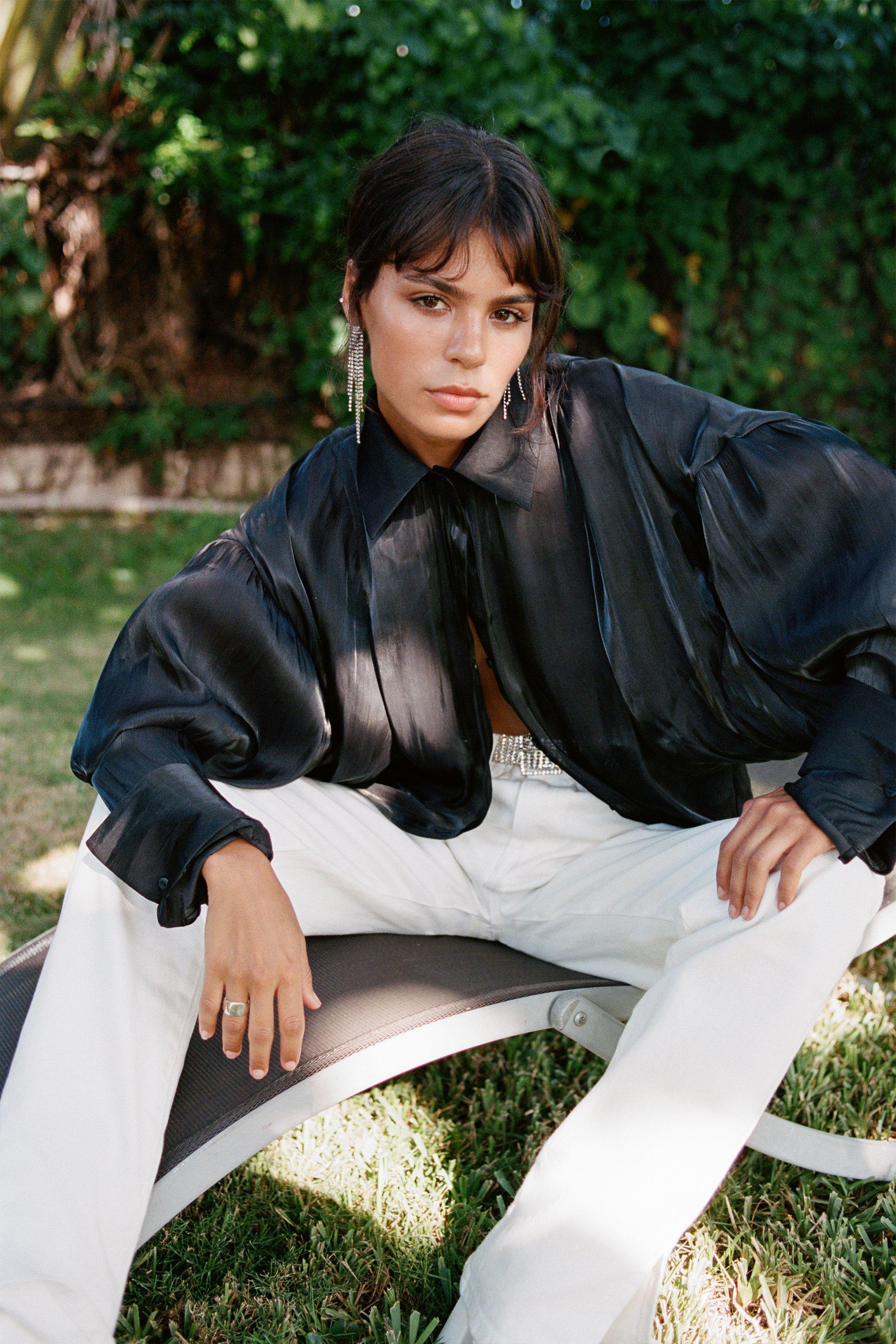 black batwing blouse