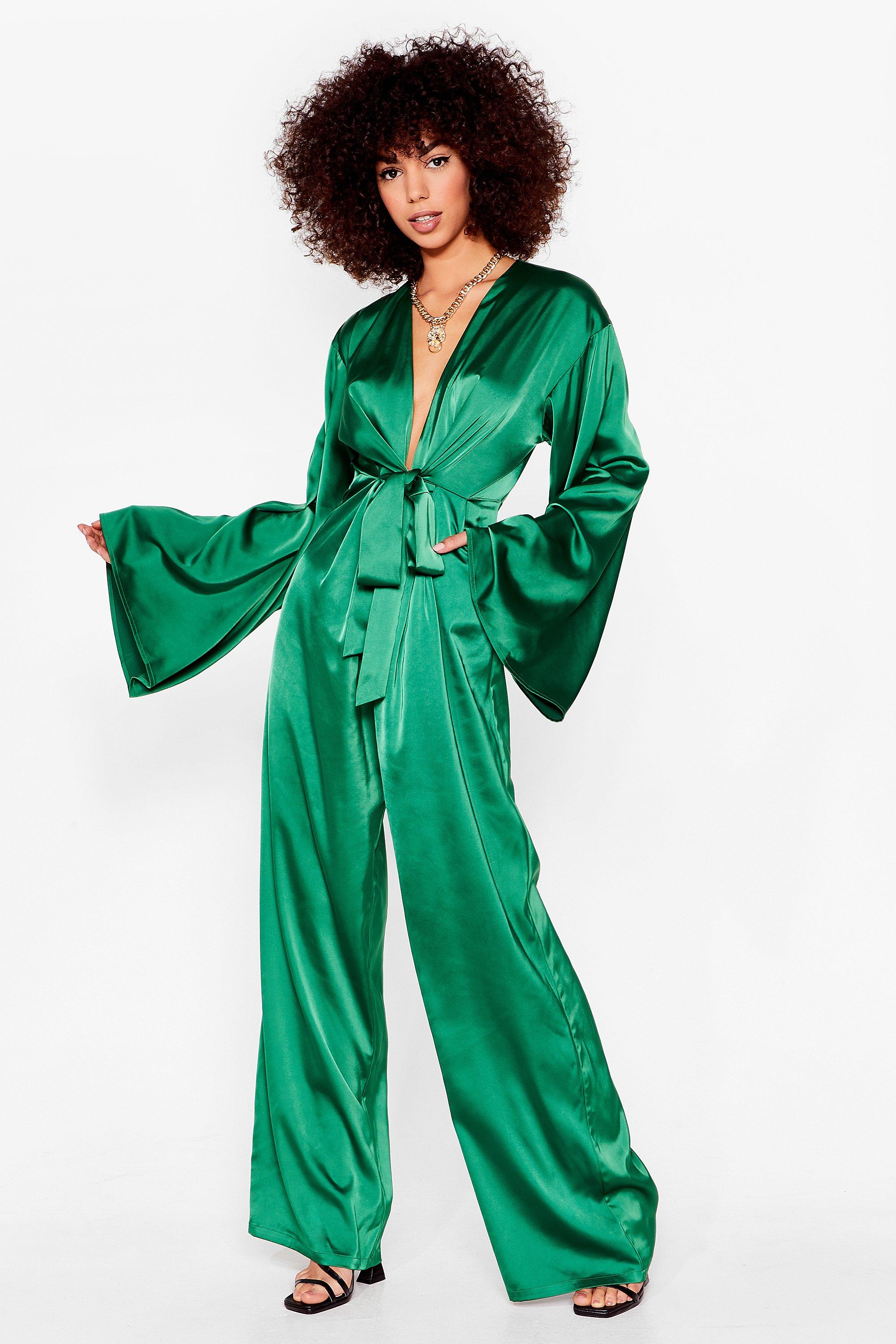 green plunge jumpsuit