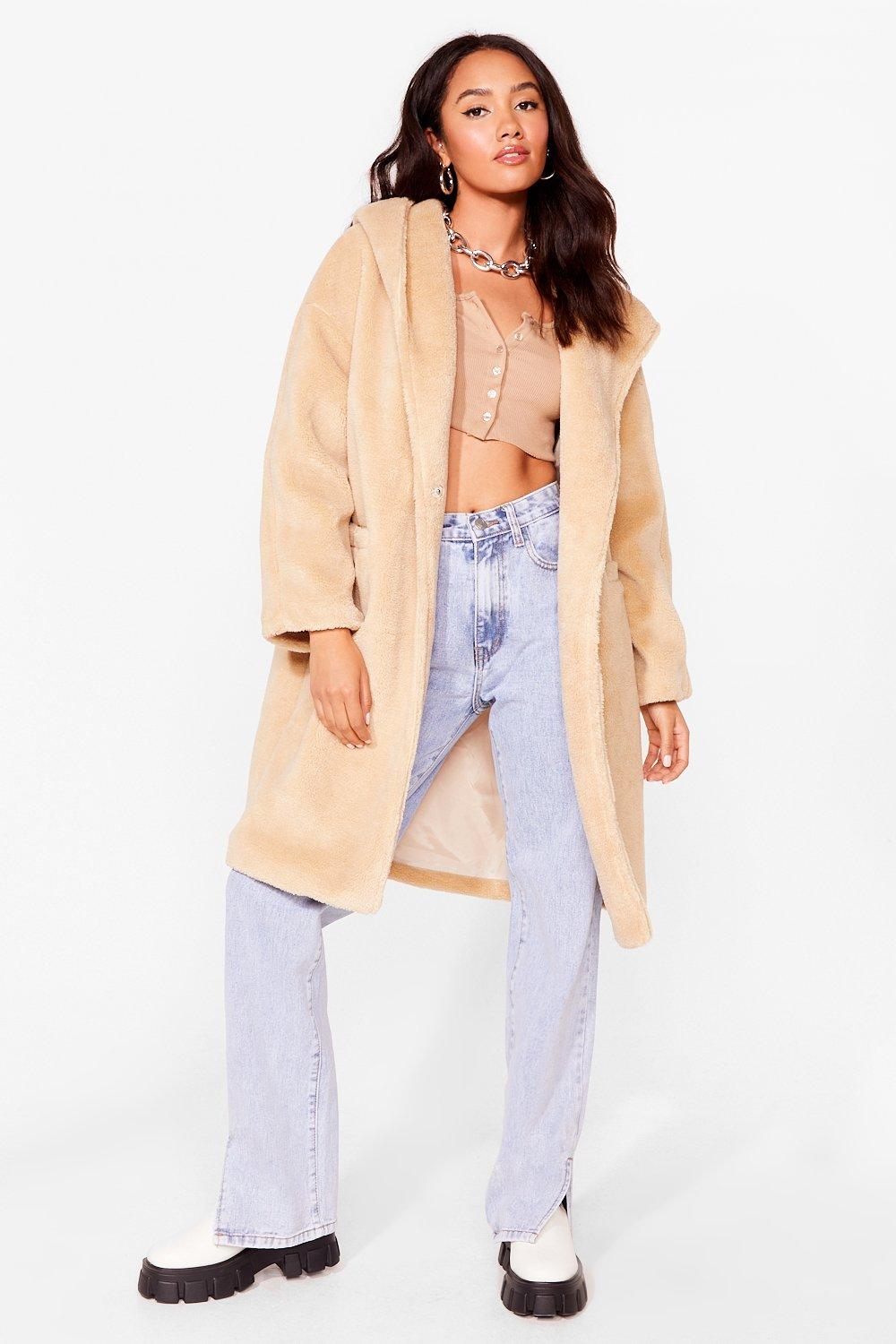 hooded longline coat