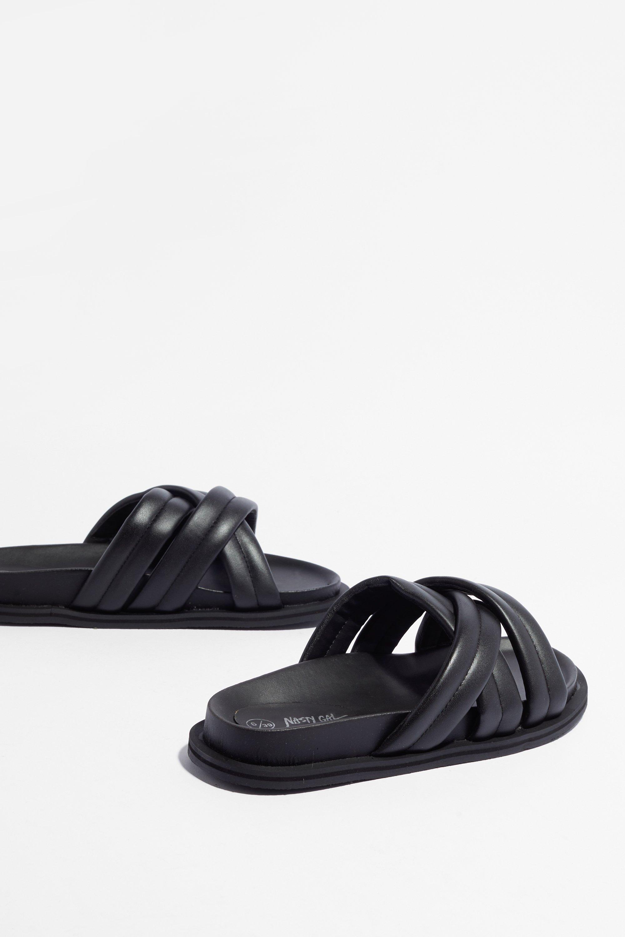 flip flops with leather footbed