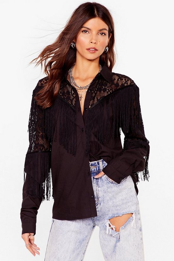 Ain't Our First Rodeo Lace Tassle Shirt