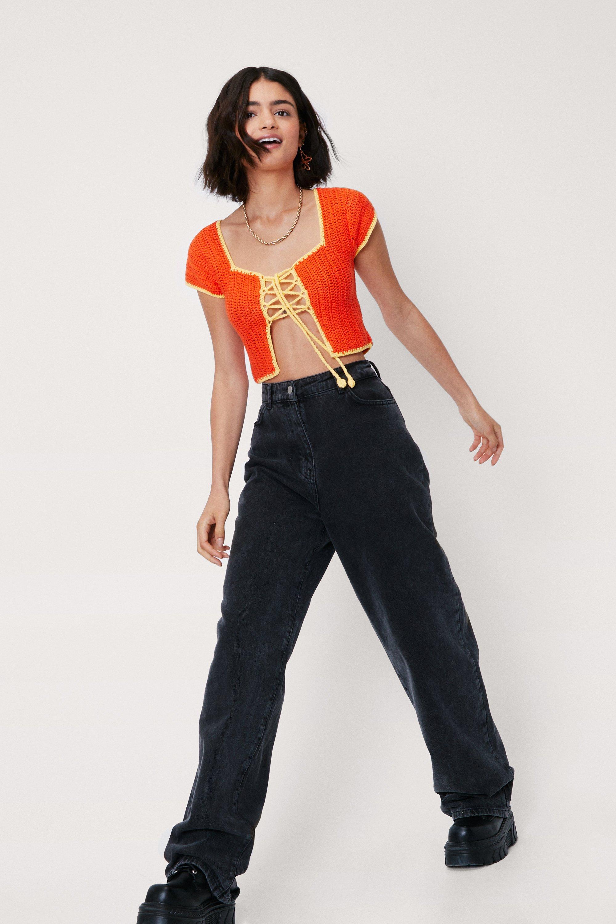 black wide leg high waisted jeans