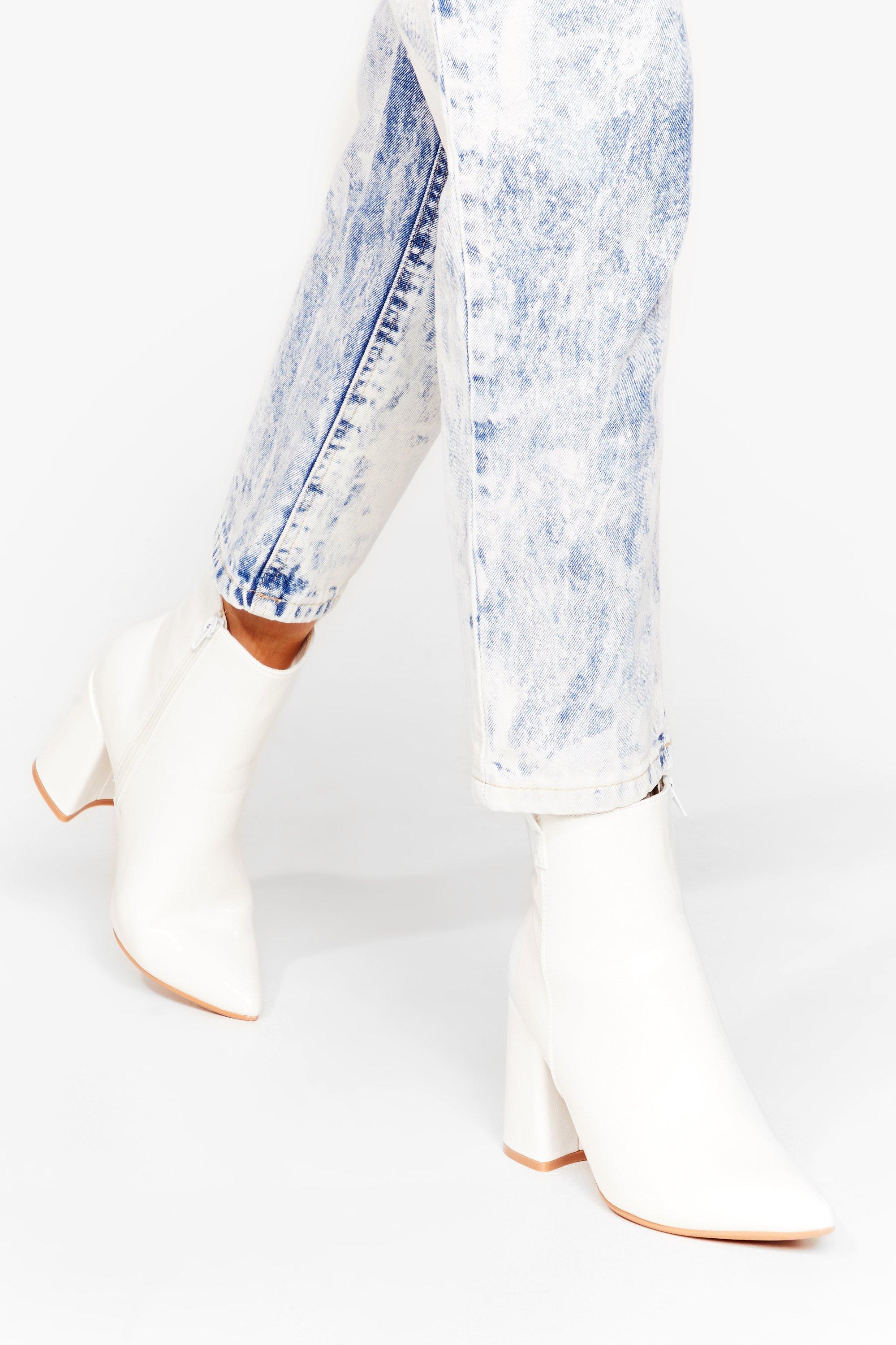 white wide fit ankle boots